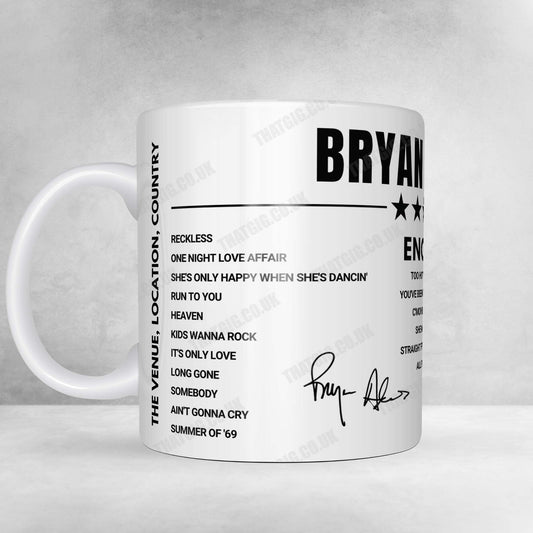 Bryan Adams Setlist Mug - Forum Braga, Braga - November 23rd, 2024