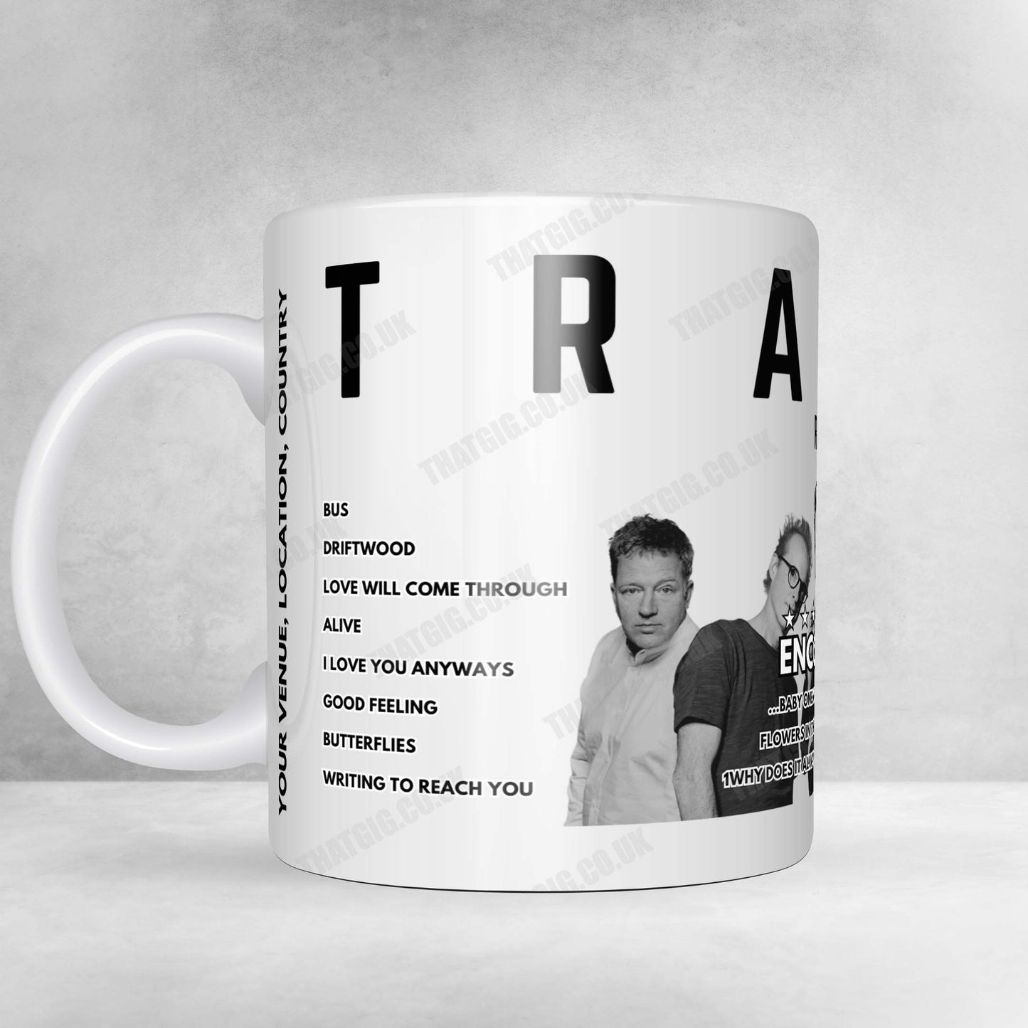 Travis Setlist Poster - Personalised Design for Any Date & Venue
