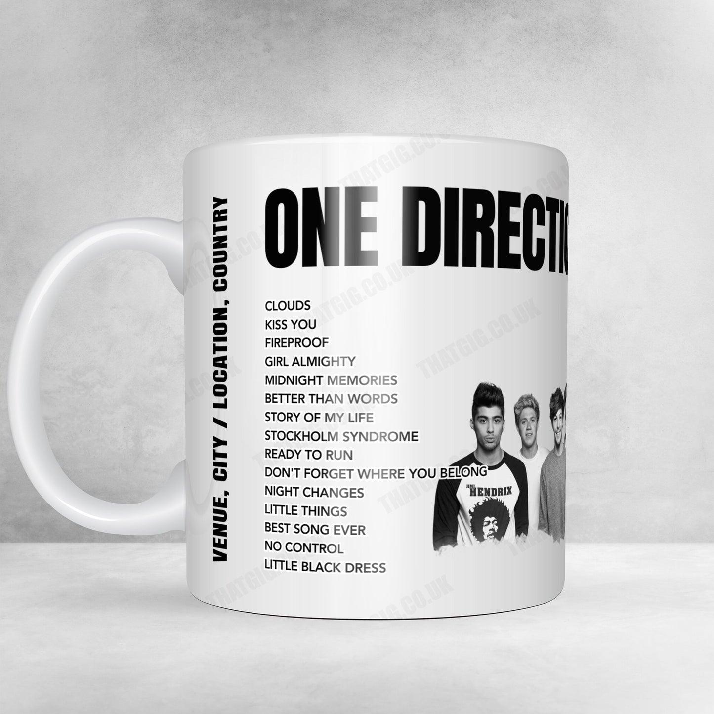 One Direction Setlist Mug - Metro Radio Arena, Newcastle upon Tyne, England - October 27th, 2015