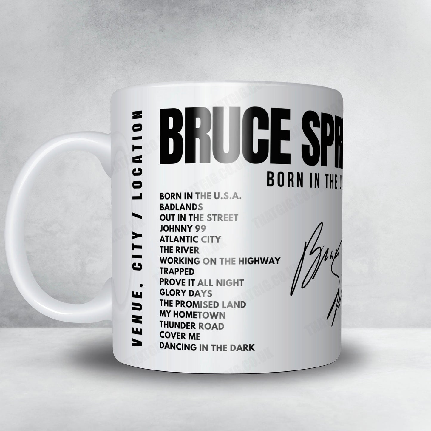 Bruce Springsteen Setlist Mug - Roundhay Park, Leeds - July 7th, 1985