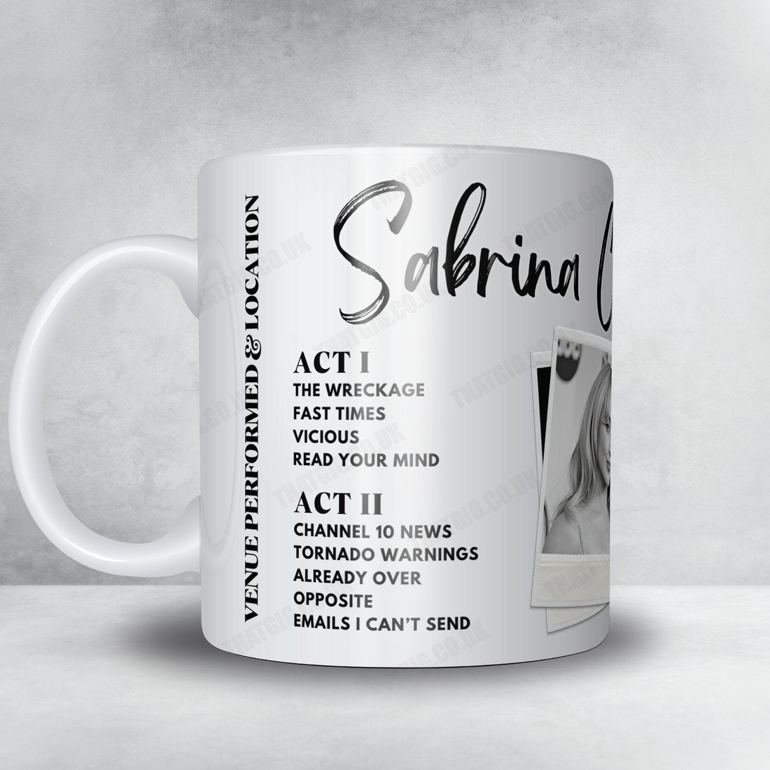 Sabrina Carpenter Setlist Mug - The O2 Arena - March 9th, 2025