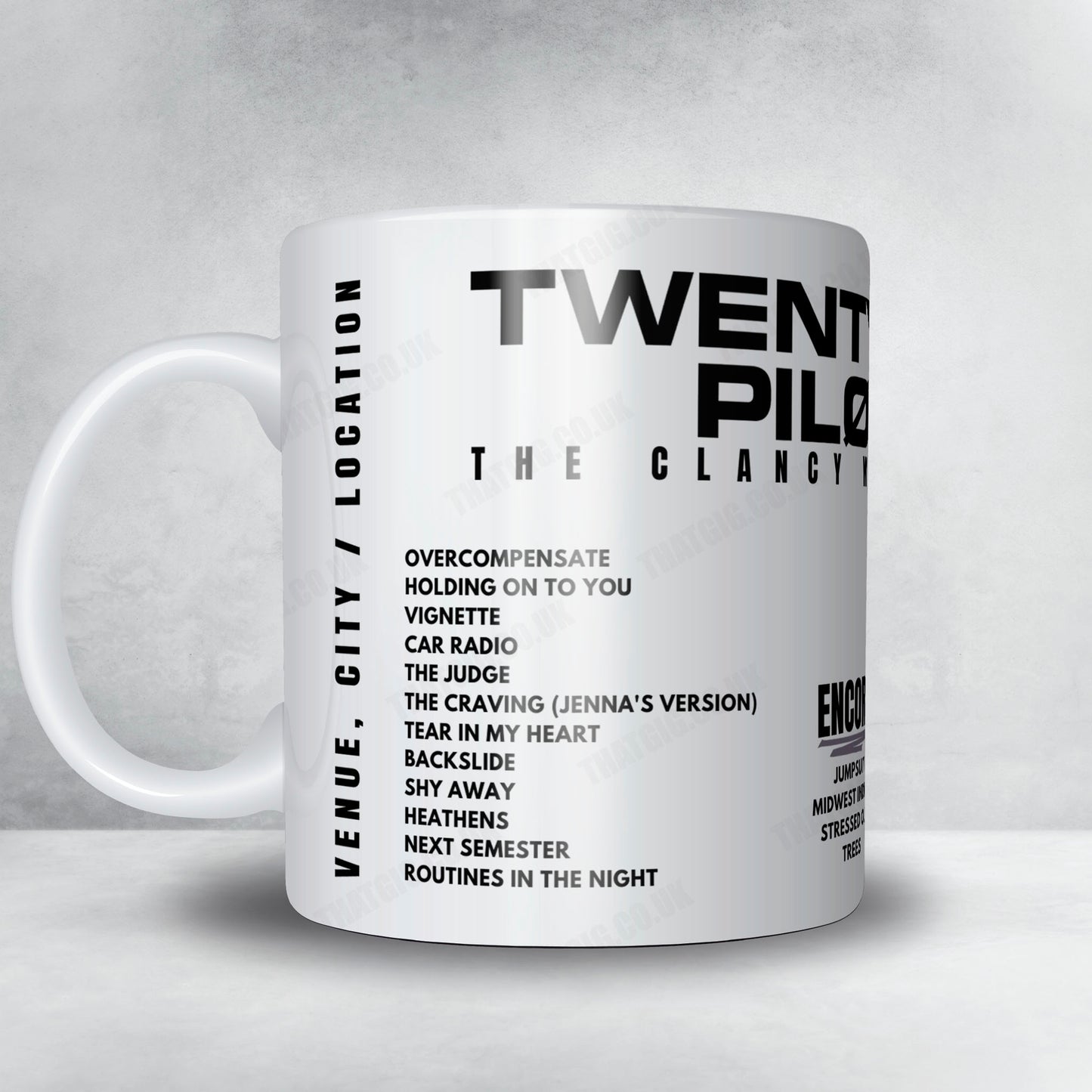twenty one pilots Setlist Poster - The OVO Hydro, Glasgow - May 5th, 2025