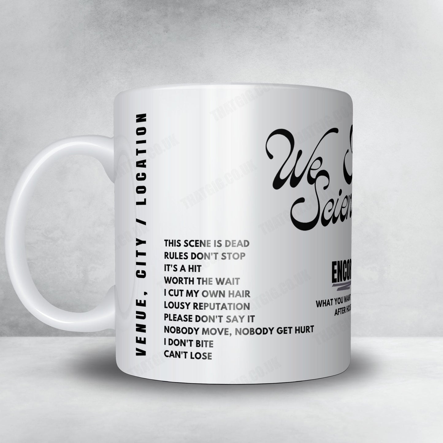 We Are Scientists Setlist Mug - Thekla, Bristol - November 20th, 2024