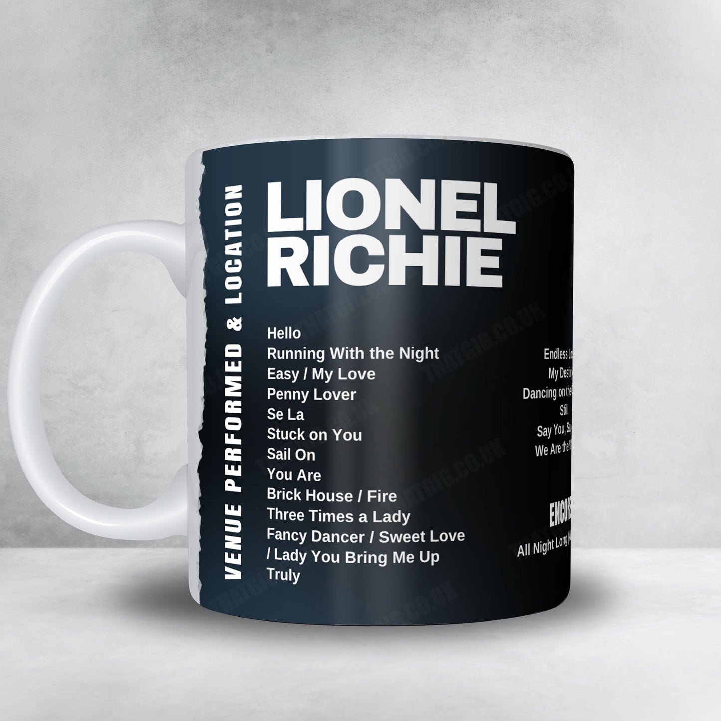 Lionel Richie Setlist Mug - The O2 Arena, London - June 15th, 2025