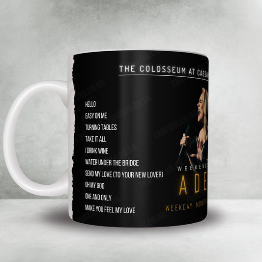 Adele Setlist Mug - The Colosseum at Caesars Palace, Las Vegas - February 9th, 2024