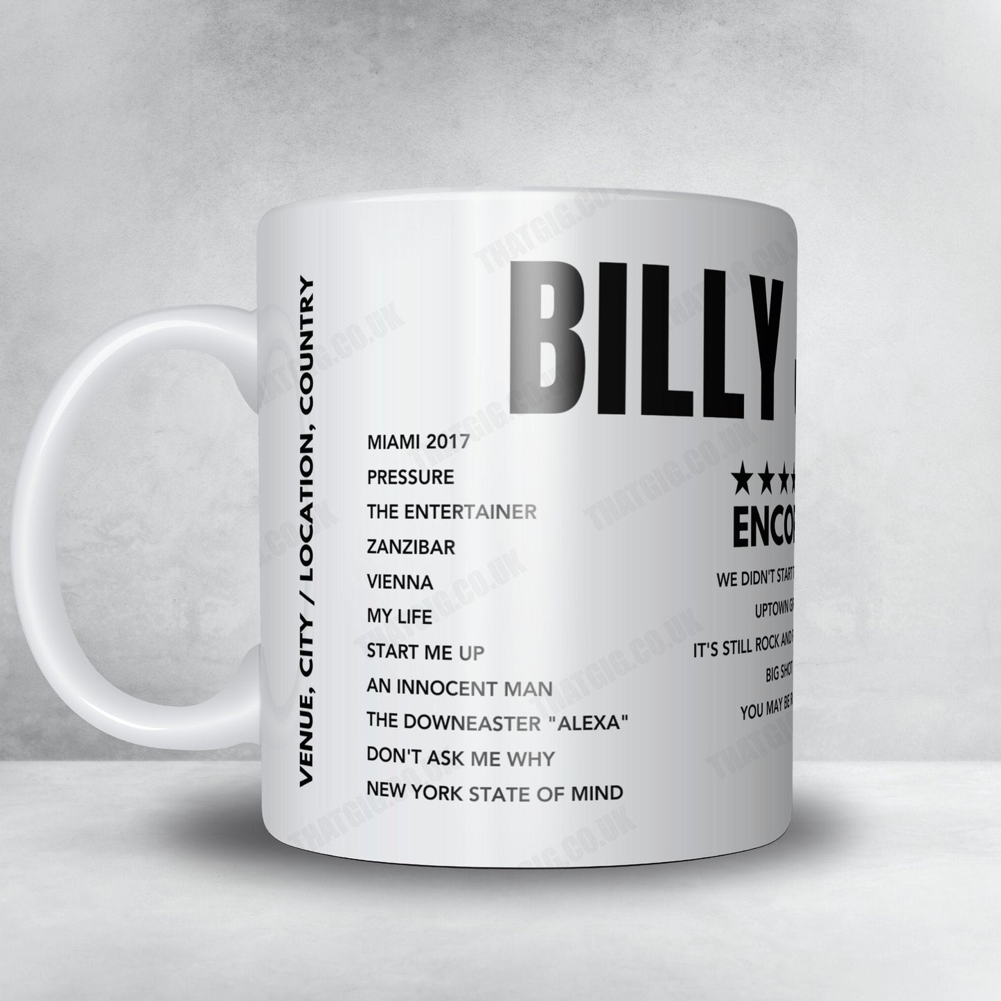 Billy Joel Setlist Mug - Madison Square Garden - July 25, 2024 x1 Mug