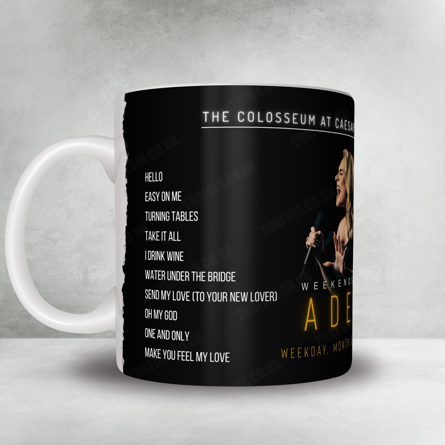 Adele Setlist Mug - The Colosseum at Caesars Palace, Las Vegas - December 31st, 2022