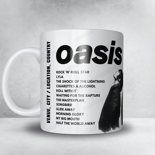 Oasis Setlist Mug - Pavelló Olímpic de Badalona, Badalona - February 13th, 2009