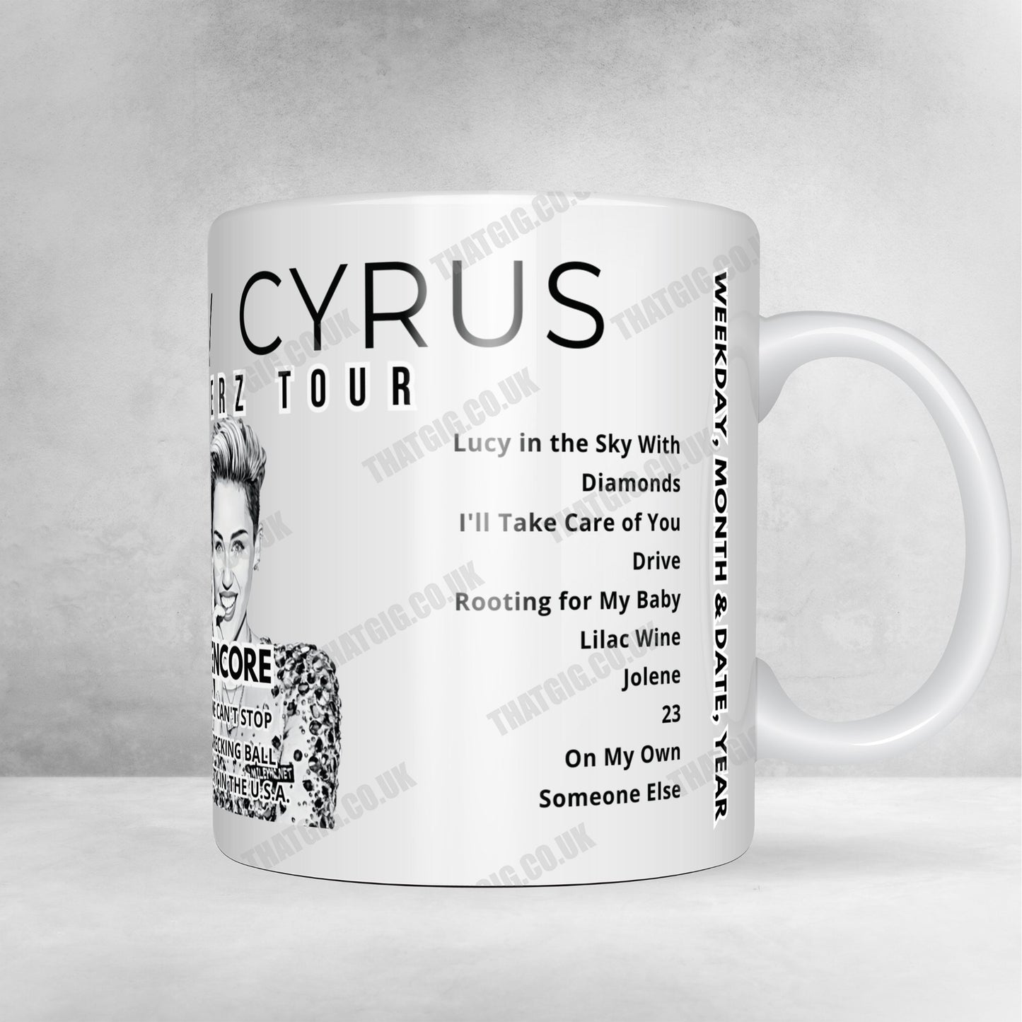 Miley Cyrus Setlist Mug - Telemundo Center, Miami - December 31st, 2022
