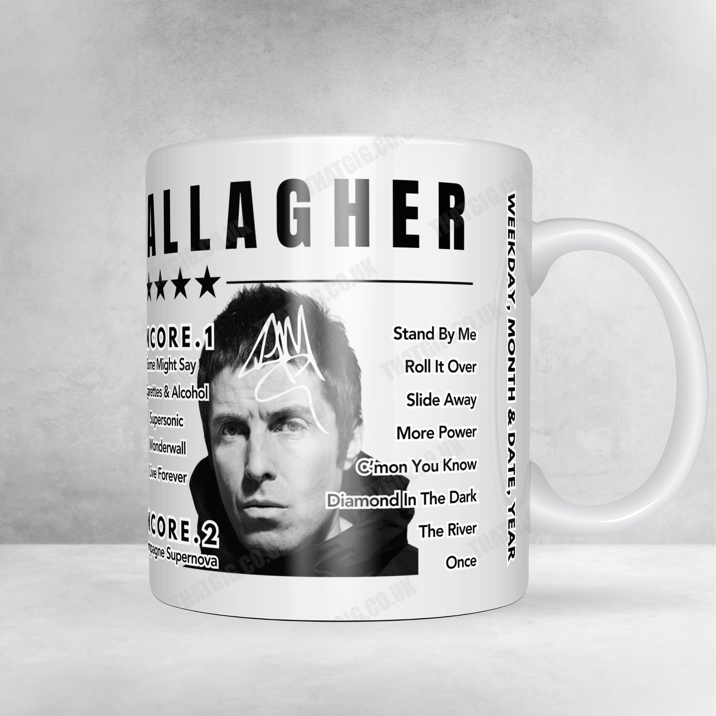 Liam Gallagher Setlist Mug - Glasgow Green, Scotland - July 12th 2024