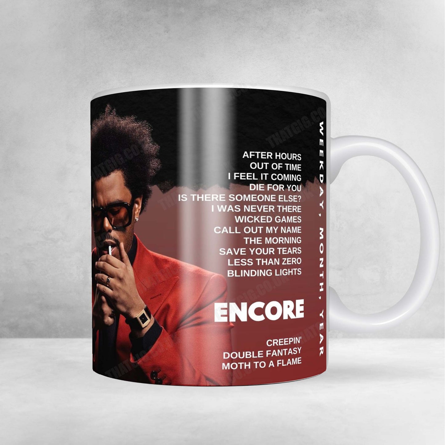 The Weeknd Setlist Mug - SoFi Stadium, Inglewood - June 28th, 2025
