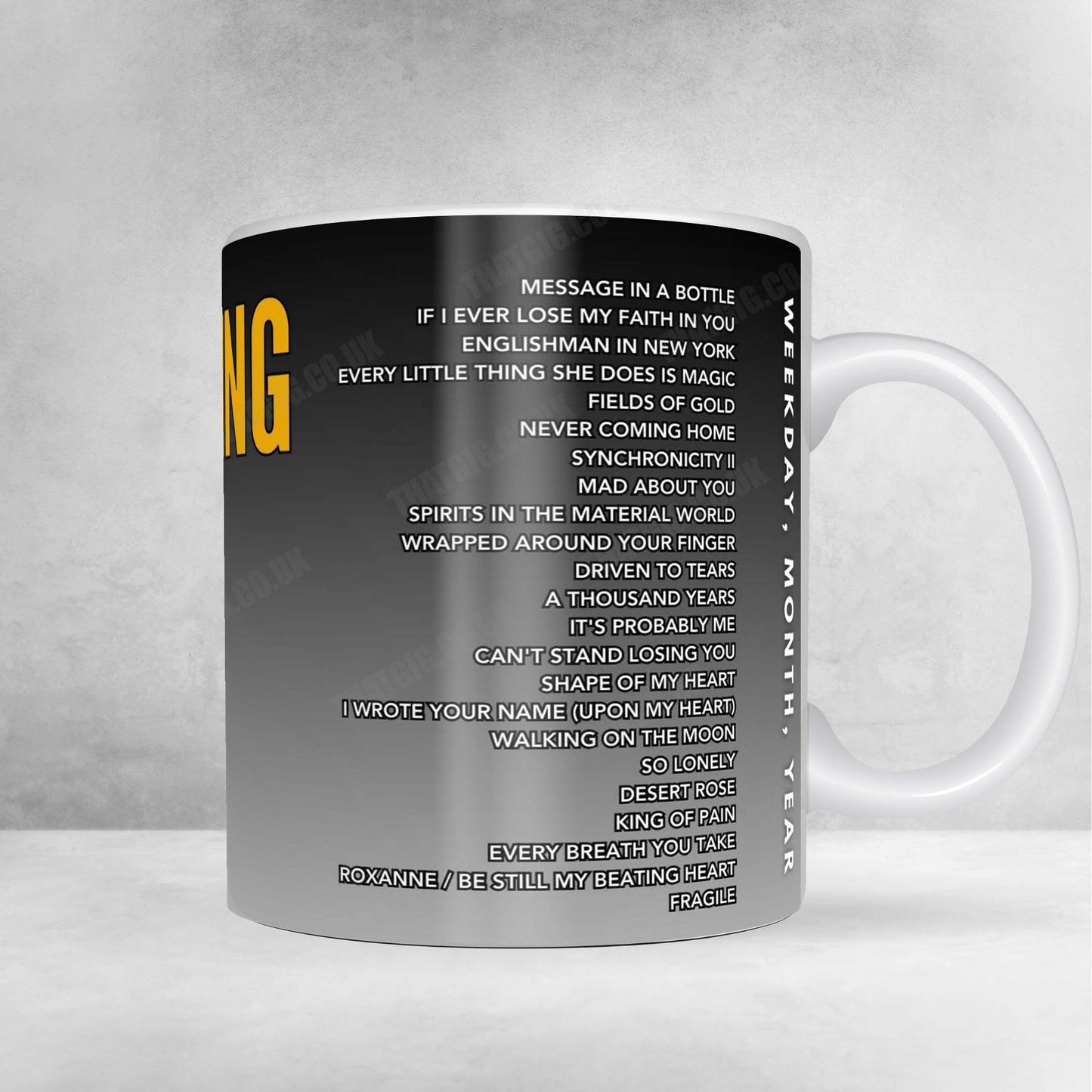 Sting Setlist Mug - Zamna Tulum, Tulum - May 17th, 2025
