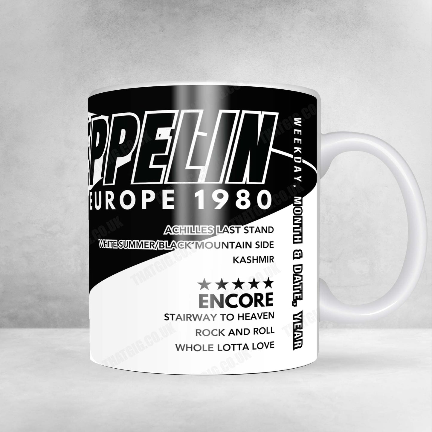 Led Zeppelin Setlist Mug - The Heath Hotel, Bewdley - April 28th, 1990