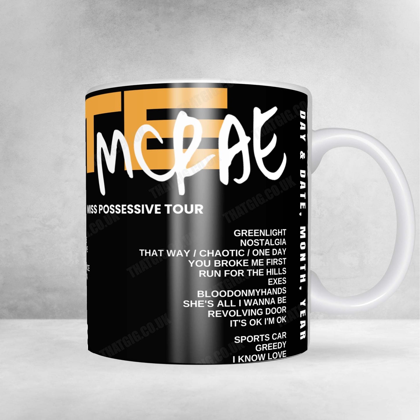 Tate McRae Setlist Mug - The OVO Hydro, Glasgow - May 23rd, 2025
