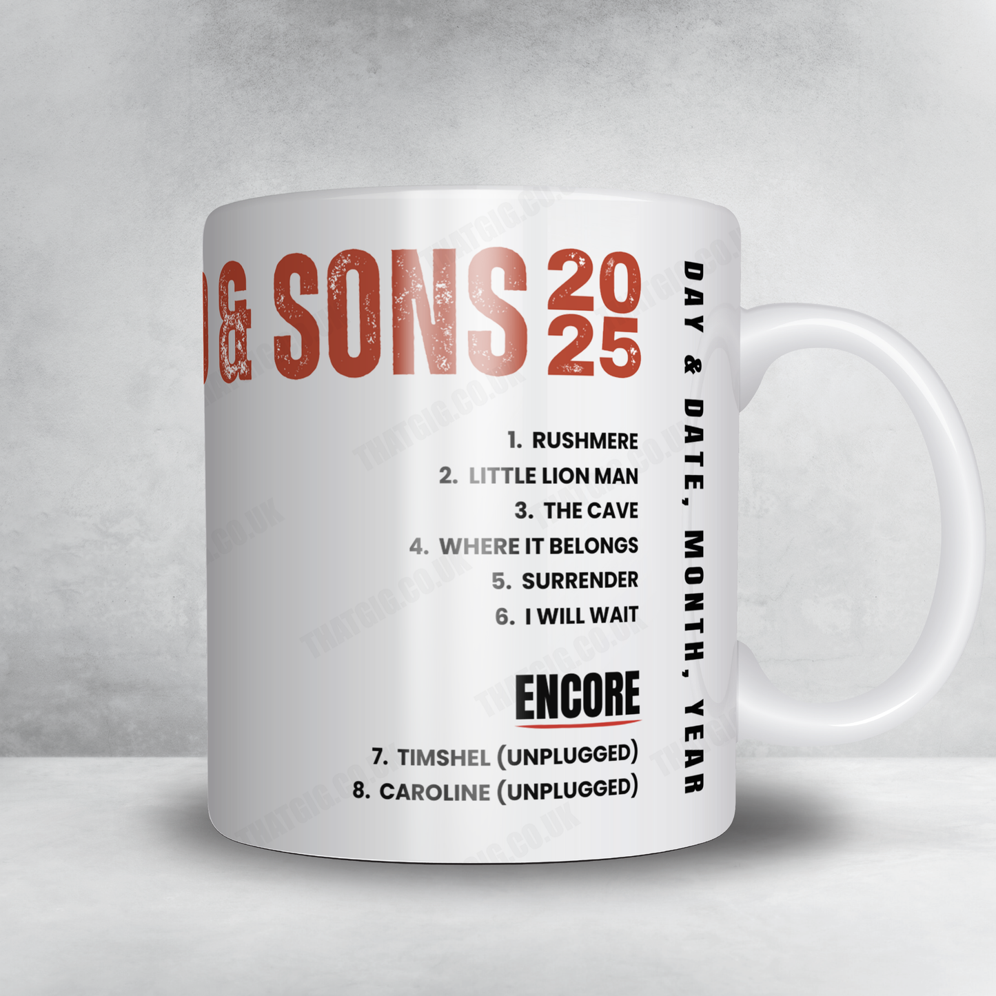 Mumford & Sons Setlist Mug - Troubadour, West Hollywood - February 4th, 2023