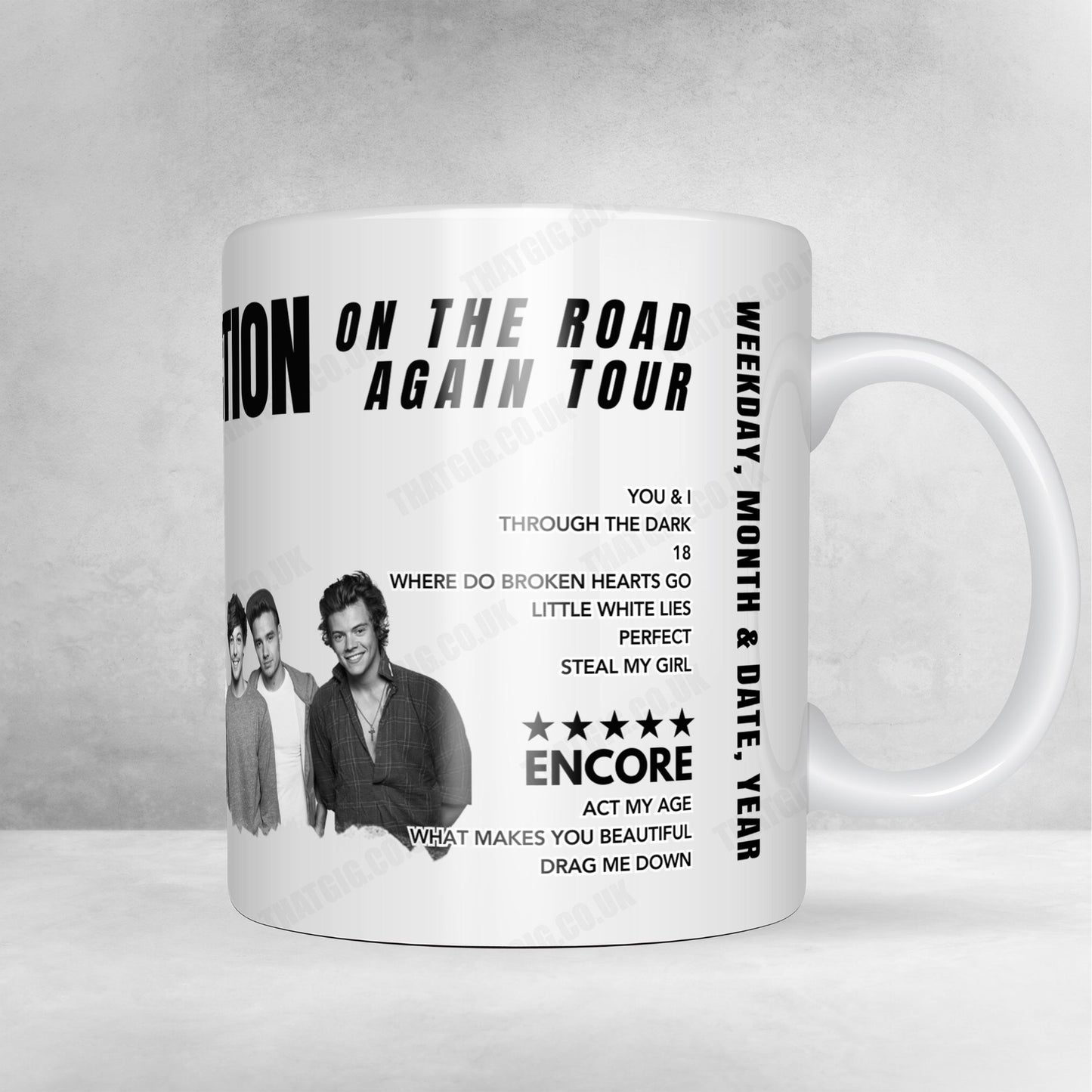 One Direction Setlist Mug - Metro Radio Arena, Newcastle upon Tyne, England - October 27th, 2015