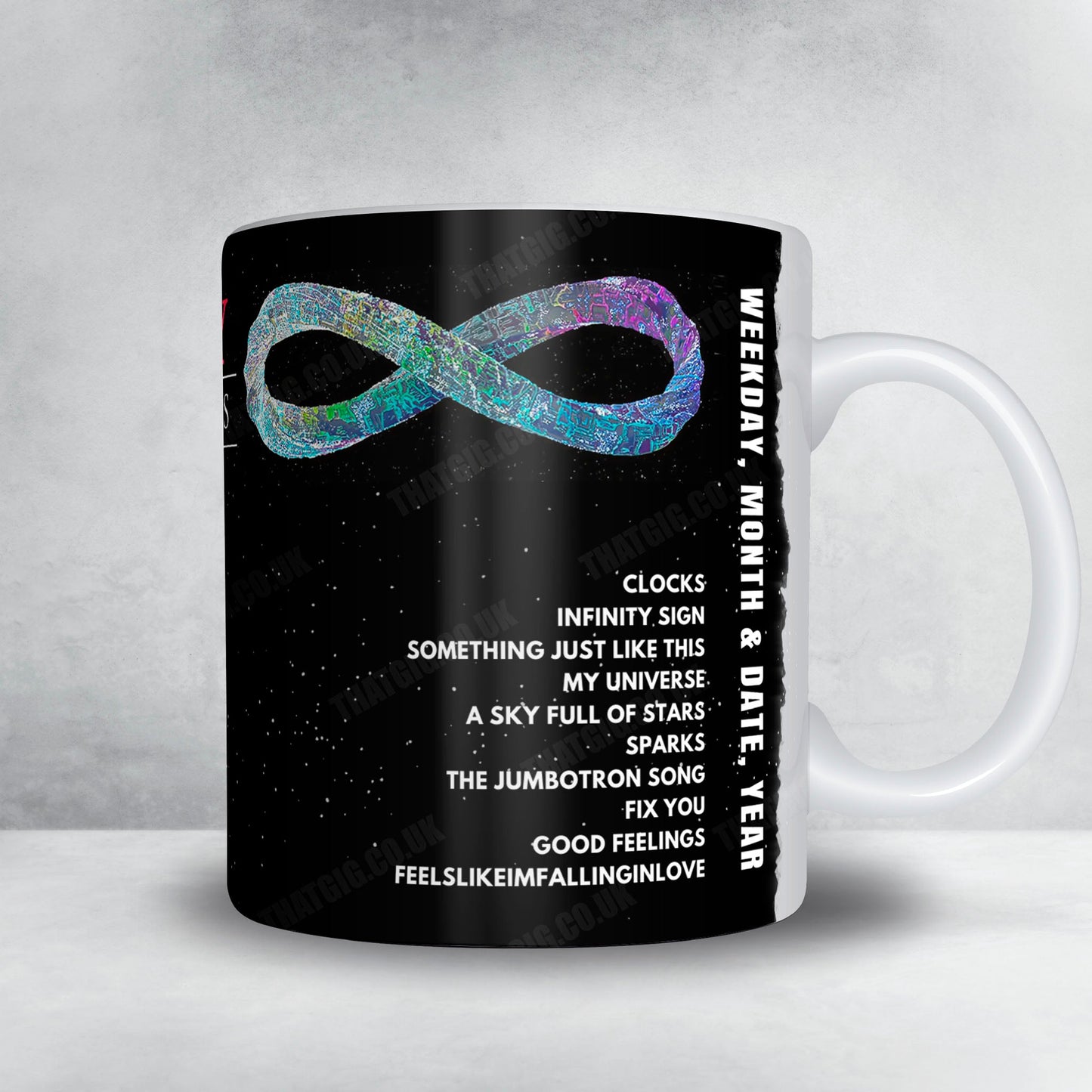 Coldplay Setlist Mug - Worthy Farm, Pilton - June 29th, 2024