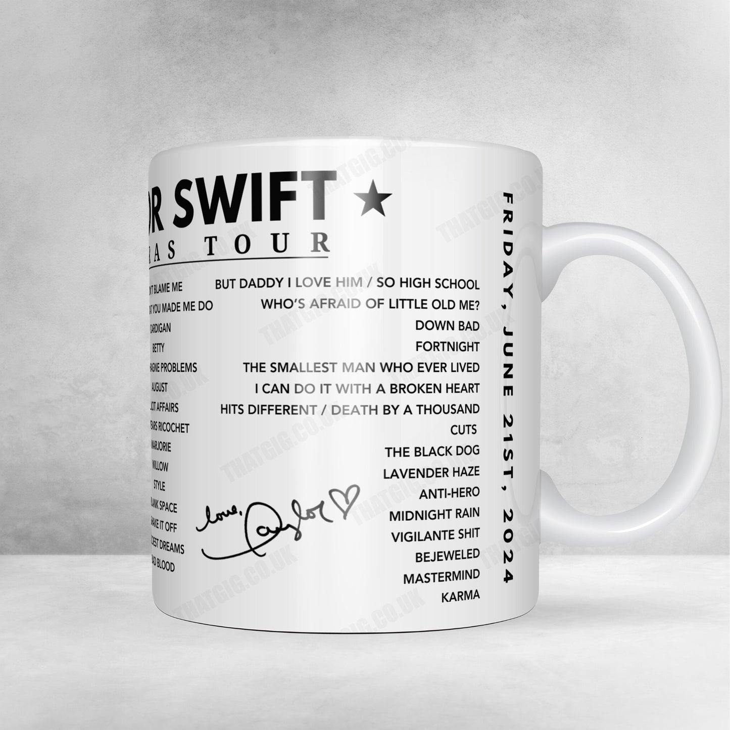 Taylor Swift Setlist Poster - Wembley Stadium, London - June 21st, 2024