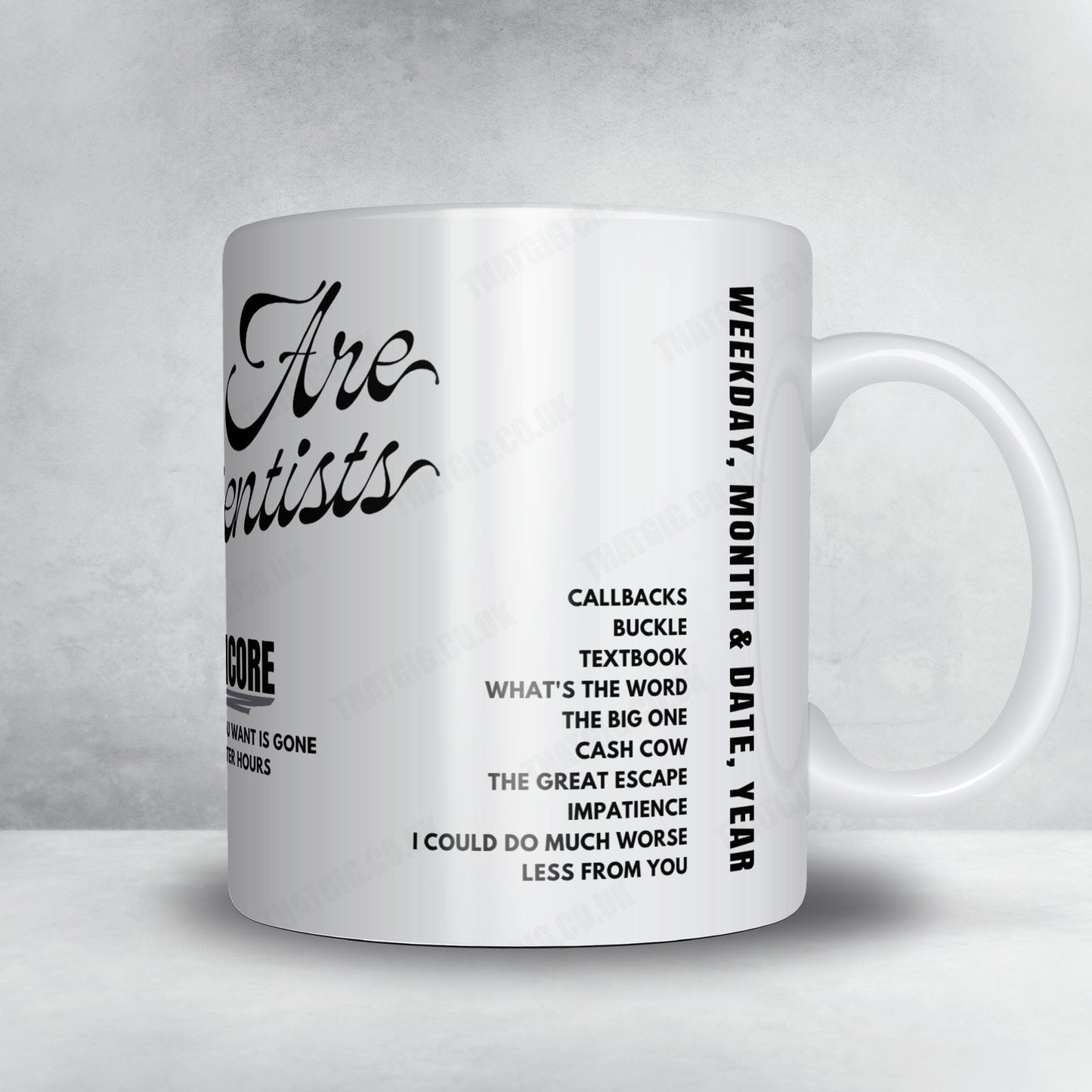 We Are Scientists Setlist Mug - Thekla, Bristol - November 20th, 2024
