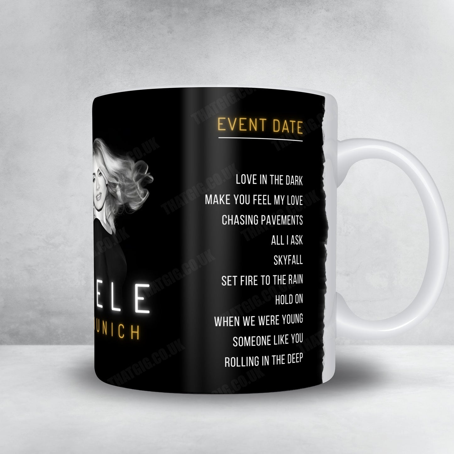 Adele Setlist Mug - Sonderfreifläche Messe, Munich - August 9th, 2024