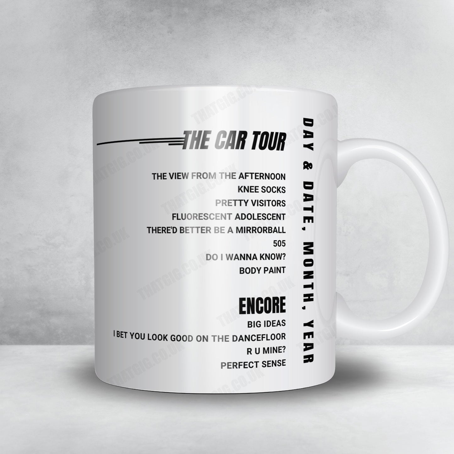 Arctic Monkeys Setlist Mug - Festival Site, Glenworth Valley - December 29th, 2022