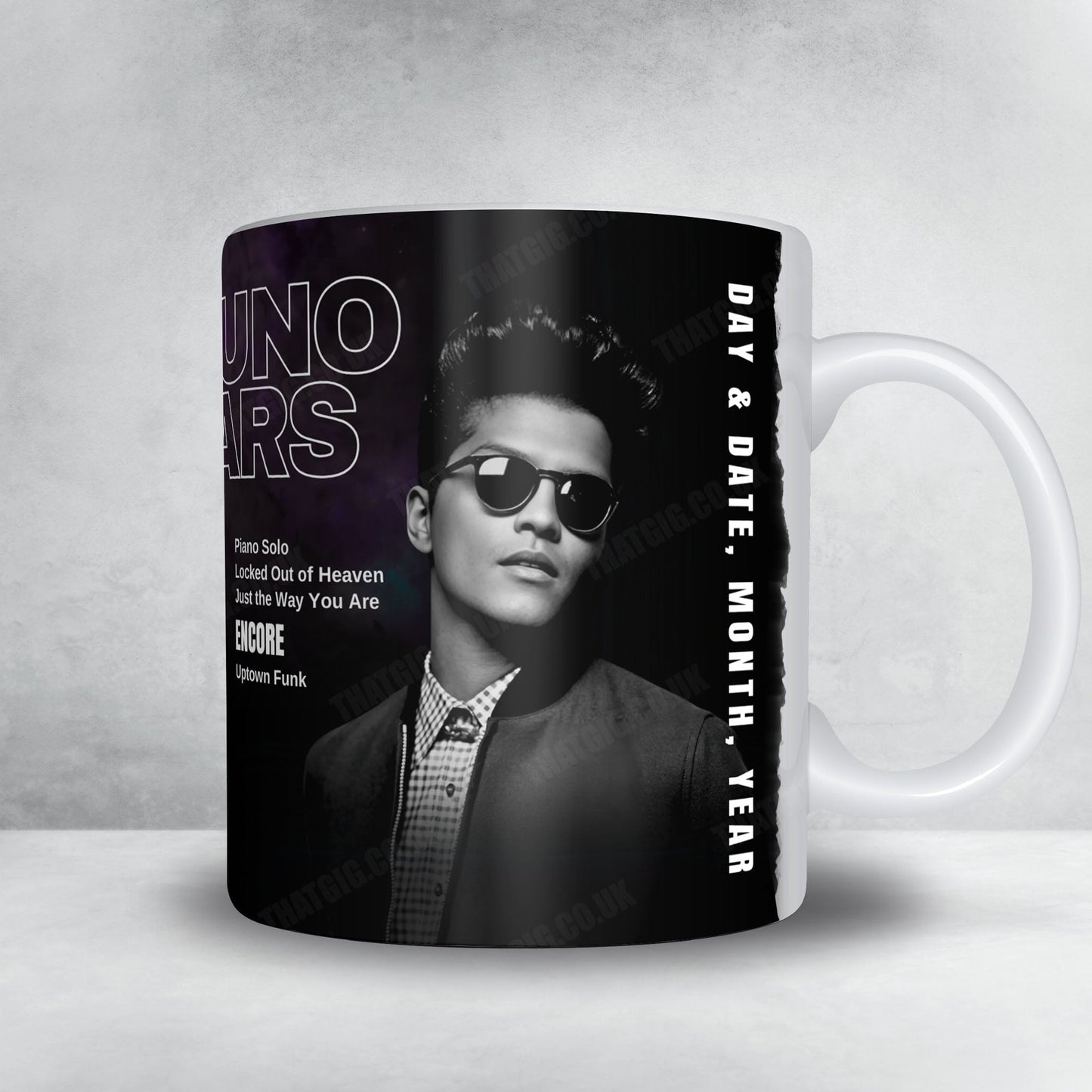 Bruno Mars Setlist Mug - Highland Festival Grounds at the Kentucky Expo Center, Louisville - September 17th, 2023
