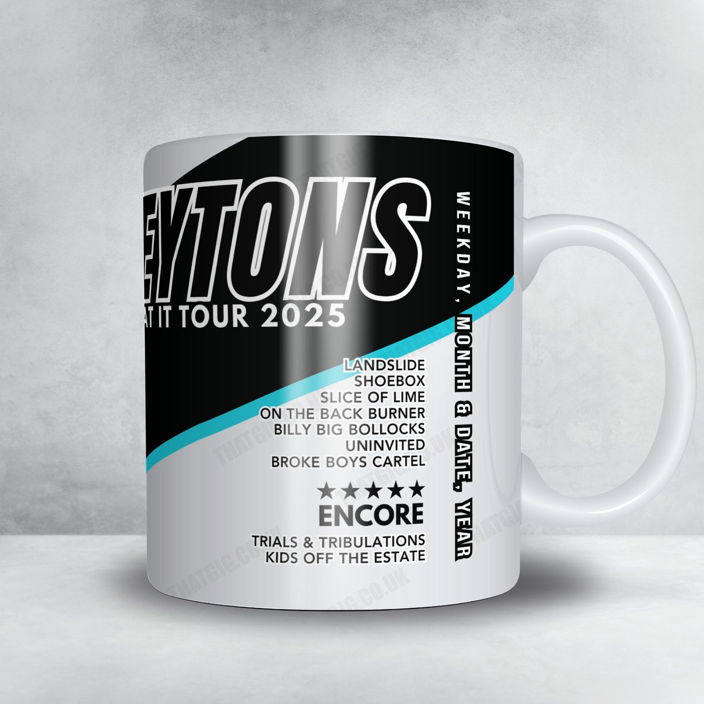 The Reytons Setlist Mug - O2 Academy, Birmingham, England - February 15th, 2025