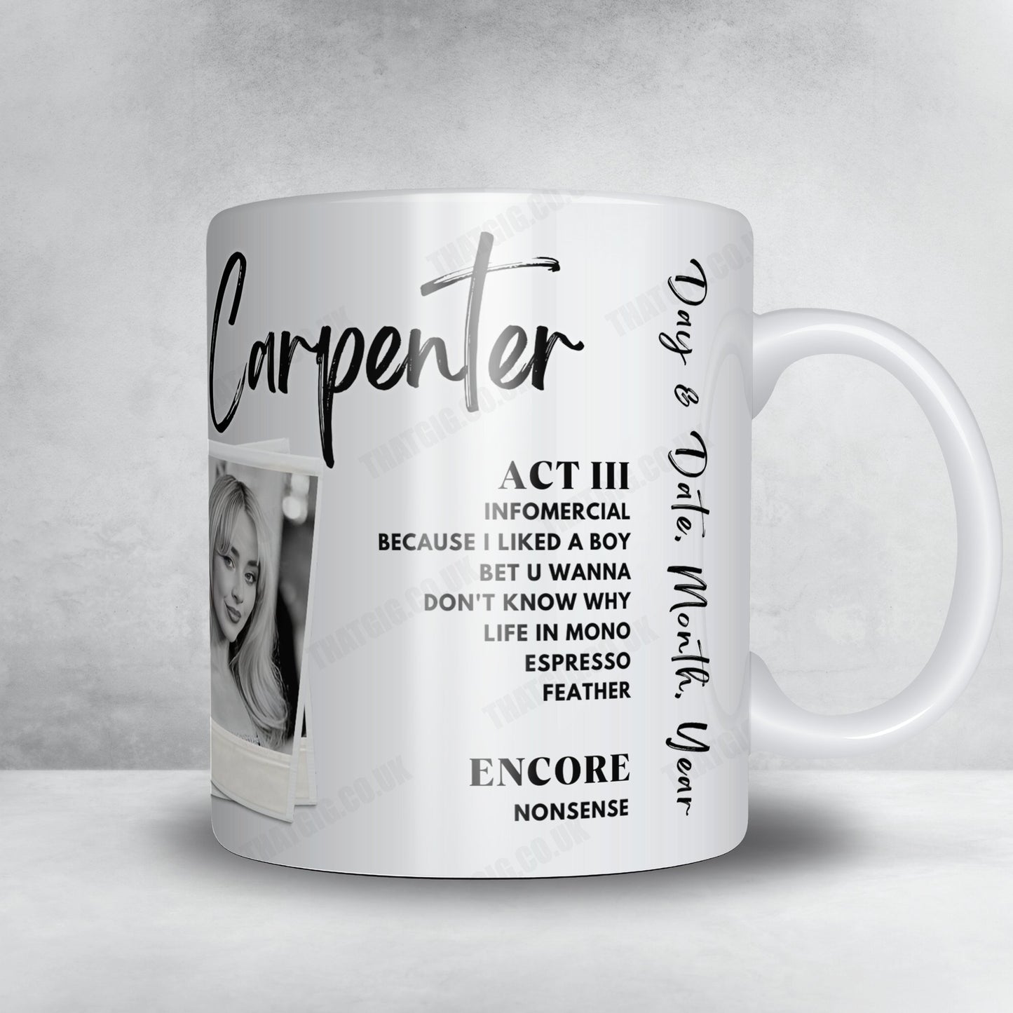 Sabrina Carpenter Setlist Mug - Kia Forum, Inglewood, CA, USA - November 18th, 2024