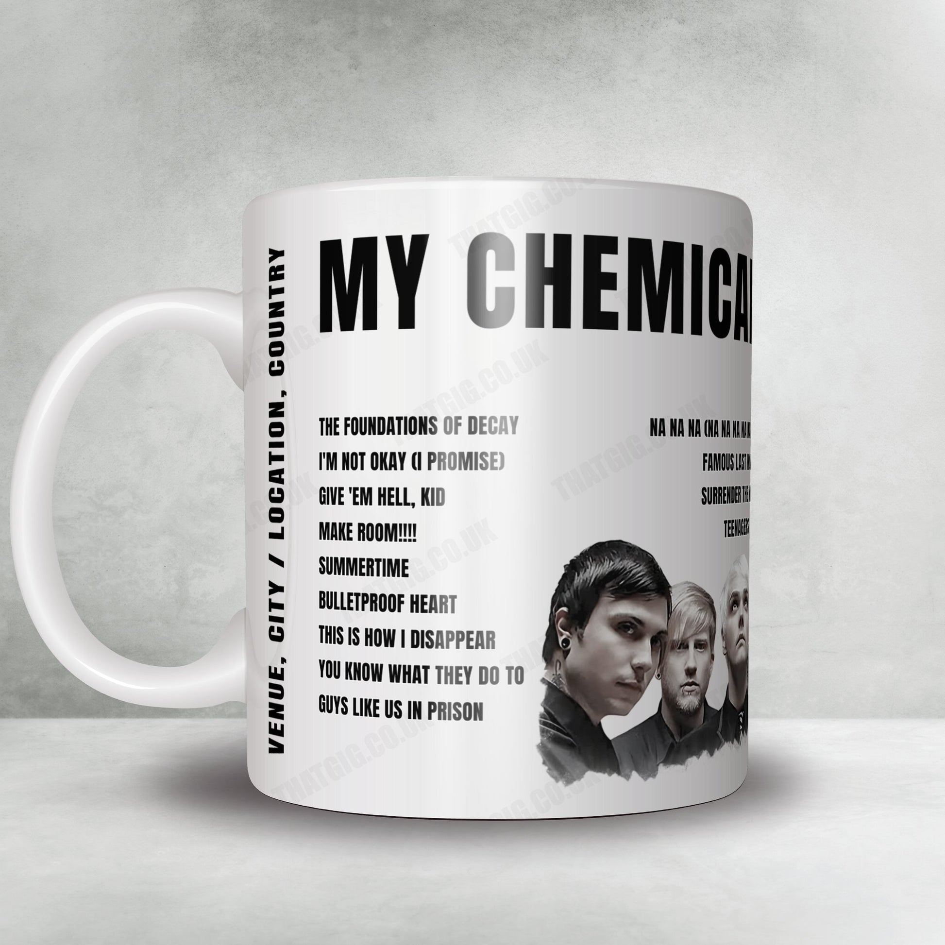 My Chemical Romance Setlist Mug - Ameris Bank Amphitheatre, Alpharetta - September 18th, 2022