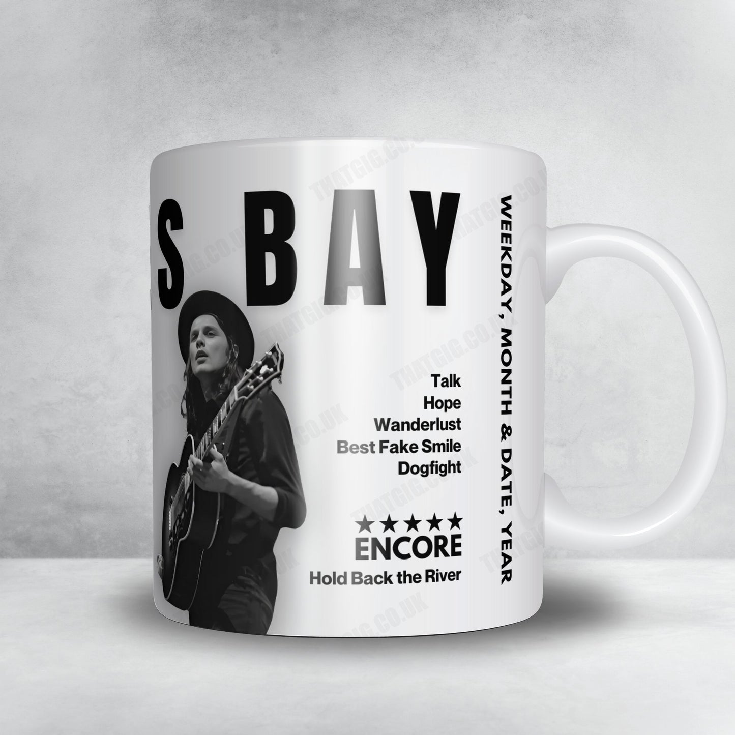 James Bay Setlist Mug - Old Fruitmarket, Glasgow - May 11th, 2022