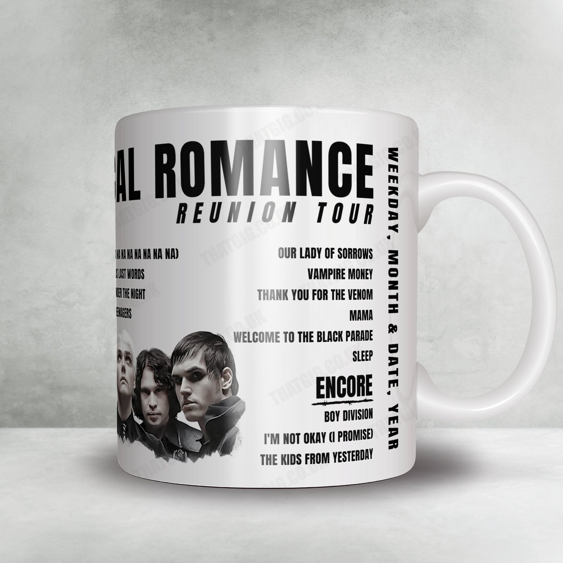 My Chemical Romance Setlist Mug - FLA Live Arena, Sunrise - September 24th, 2022