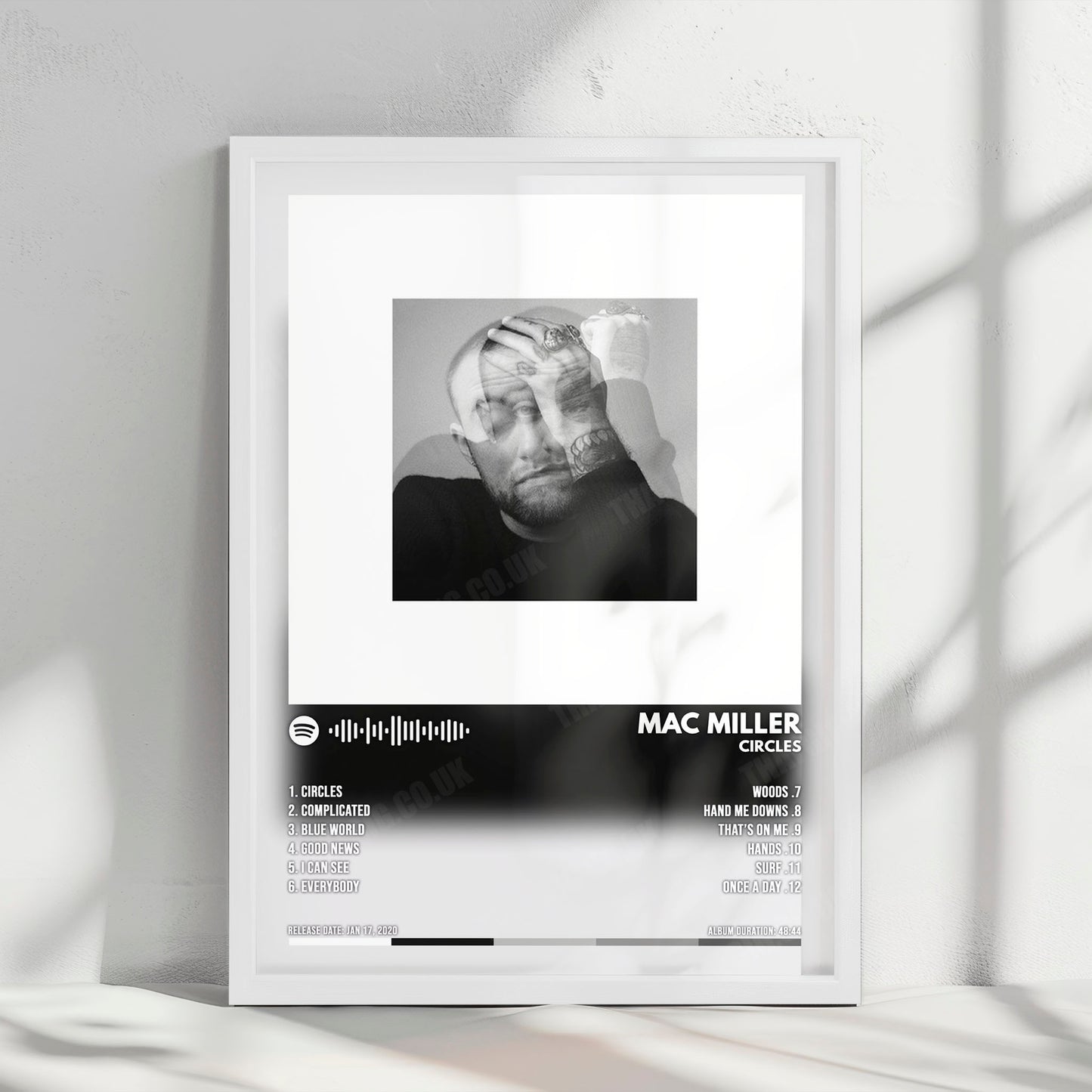 Mac Miller "Circles" Album Cover Poster - with Complete Tracklist