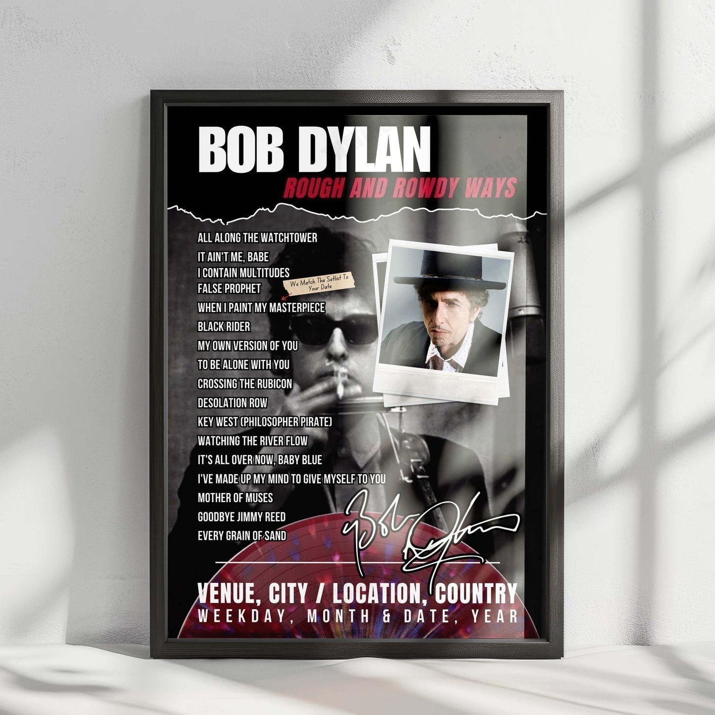 Bob Dylan Setlist Poster - BIC Windsor Hall, Bournemouth - November 1st, 2024