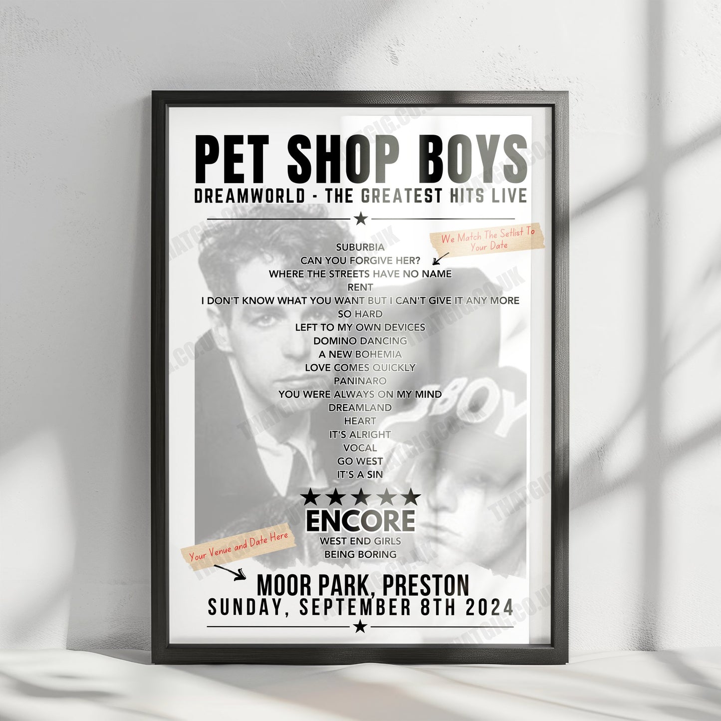 Pet Shop Boys Setlist Poster - The OVO Hydro, Glasgow - June 4th, 2024