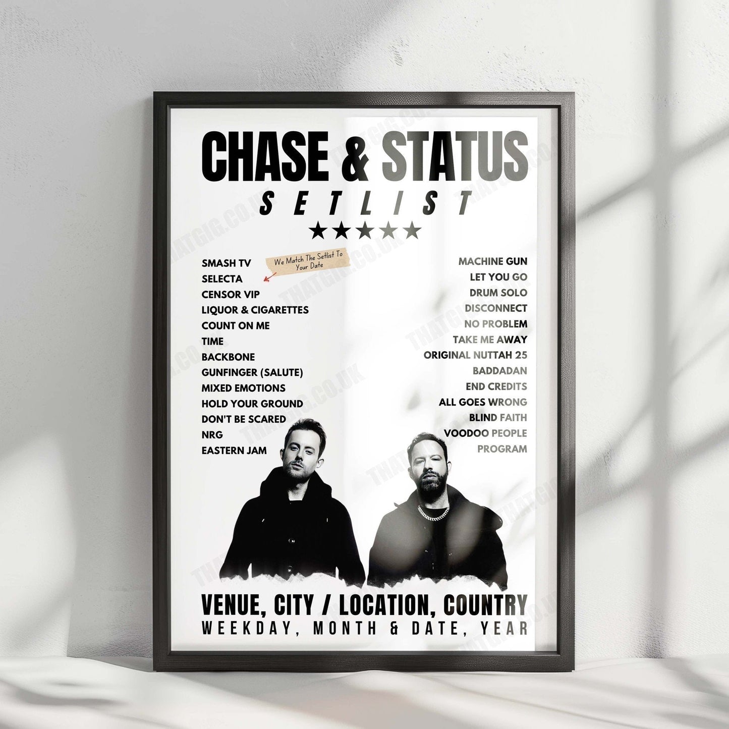 Chase & Status Setlist Poster - Beyond the Valley 2024 - December 30th, 2024