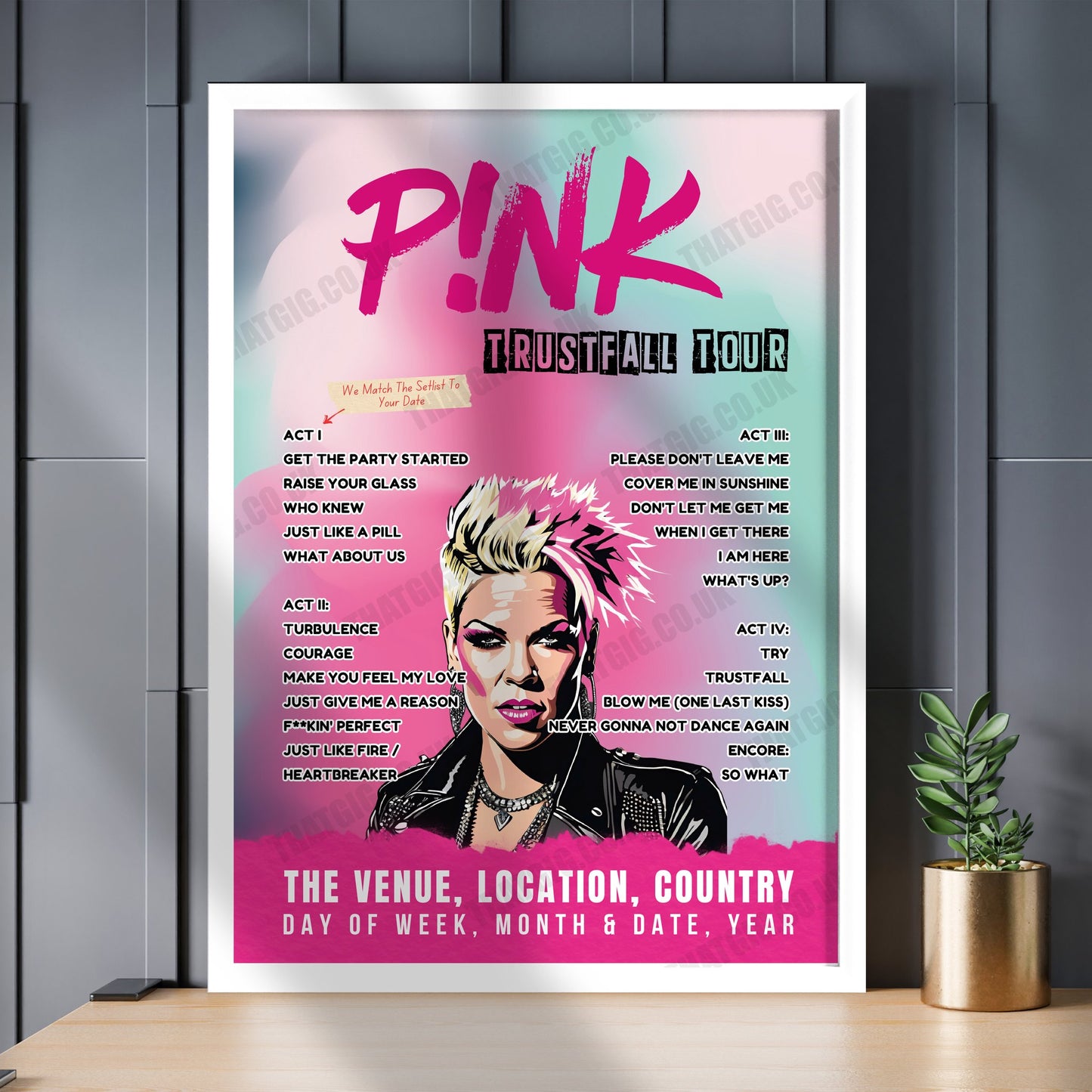 P!nk Setlist Poster - Centre Bell Montreal - November 1st, 2023