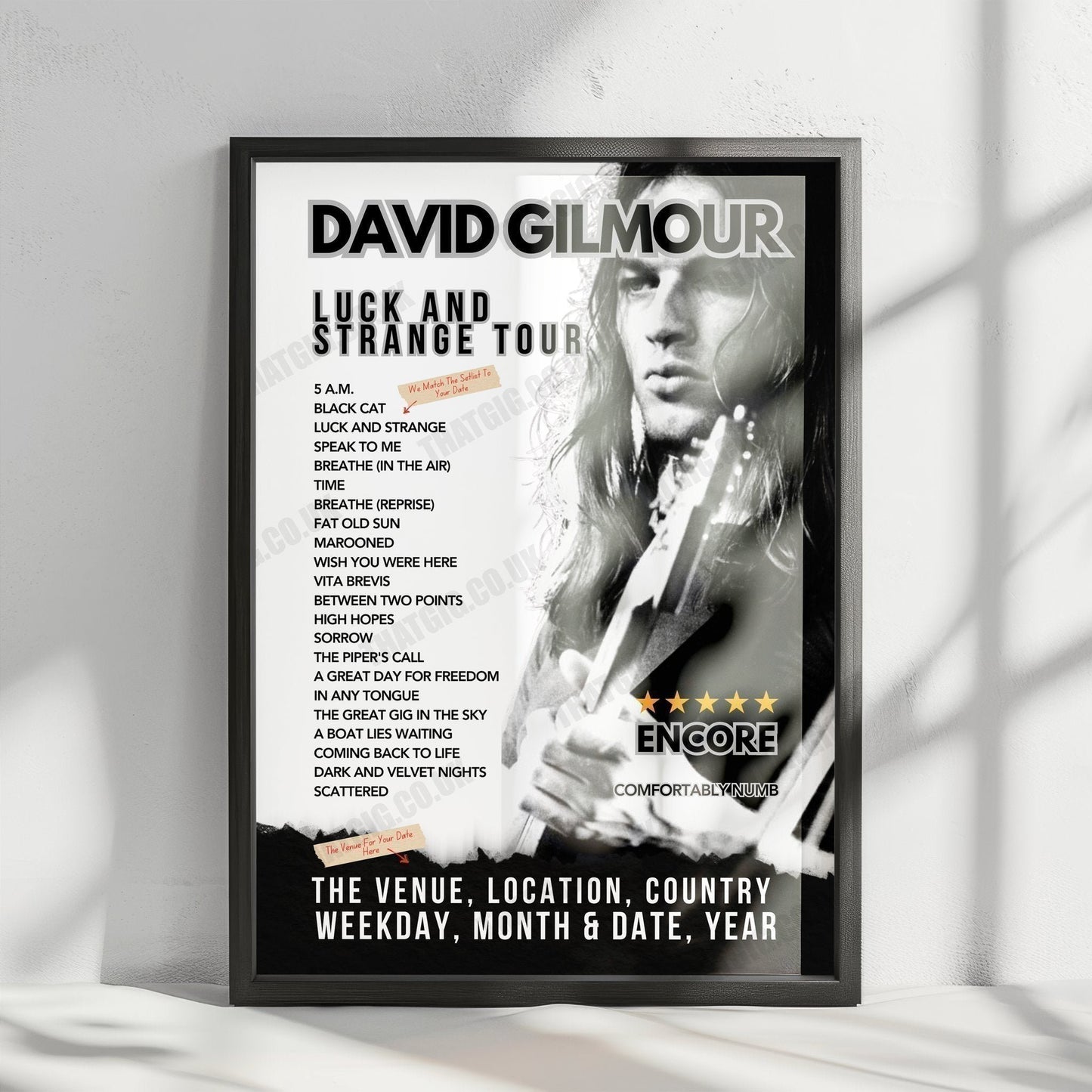 David Gilmour Setlist Poster - Circo Massimo, Rome, Italy - September 27th, 2024