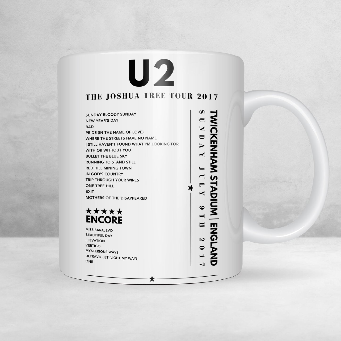 U2 setlist Poster - Twickenham Stadium, England on July 9th 2017