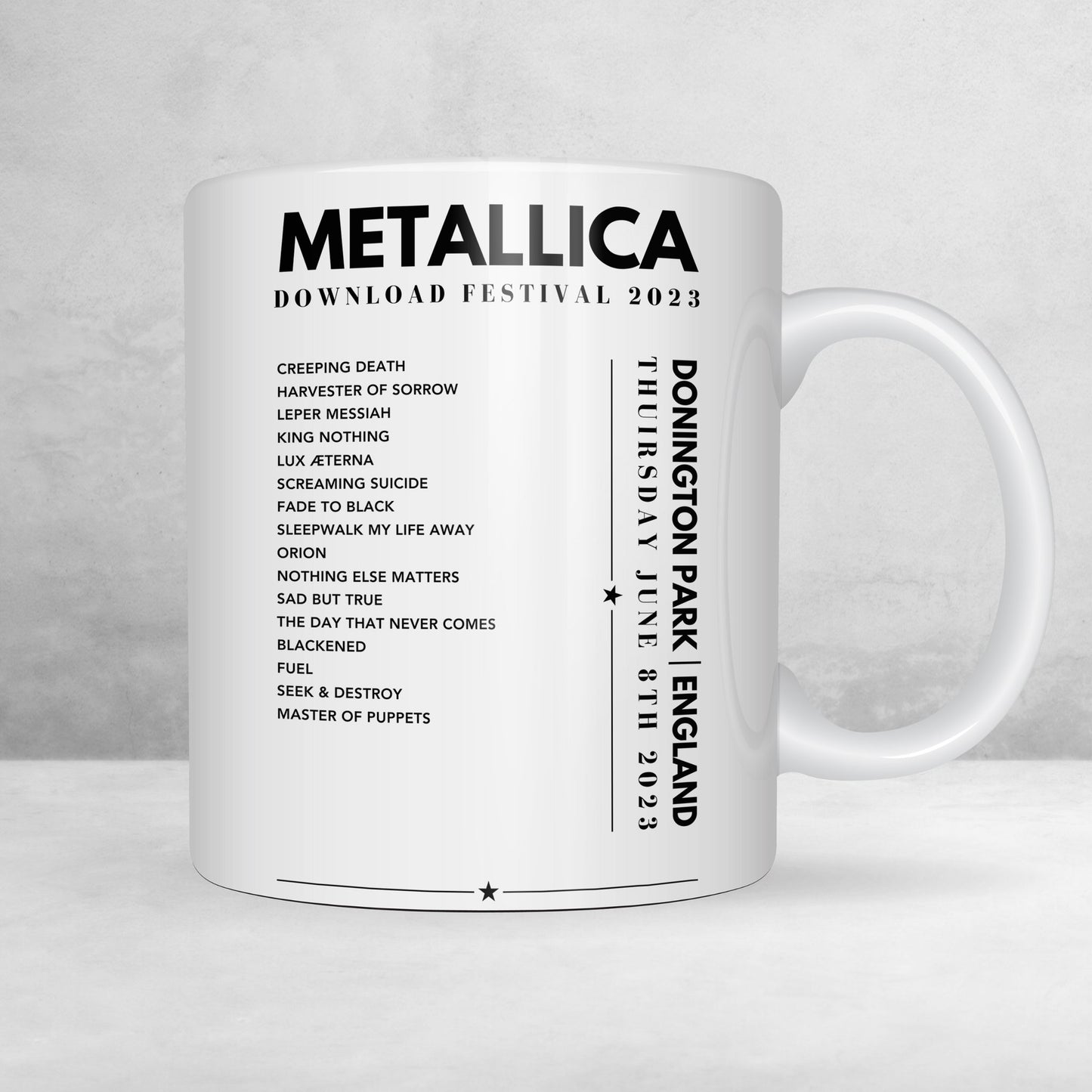 Metallica Setlist Poster - Download Festival on June 8th 2023