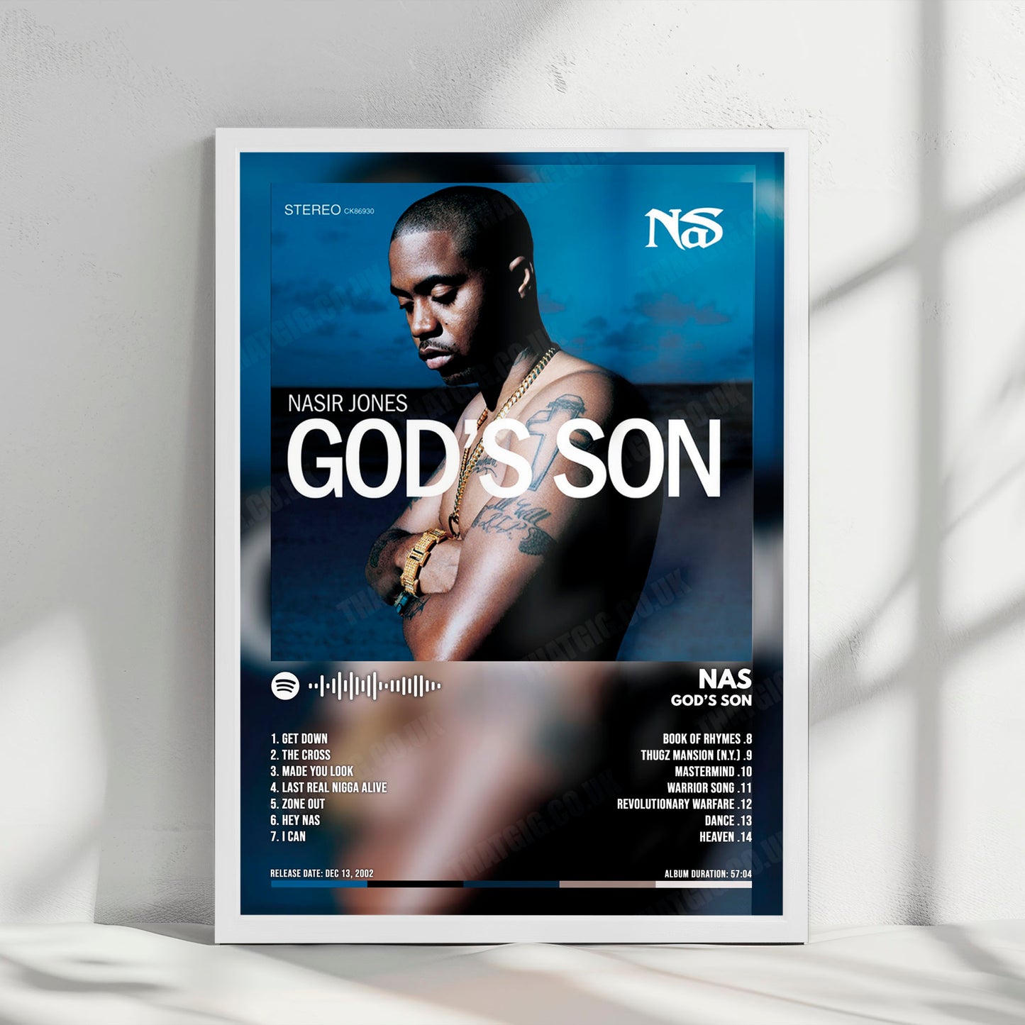 Nas "God's Son" Album Cover Poster - with Complete Tracklist