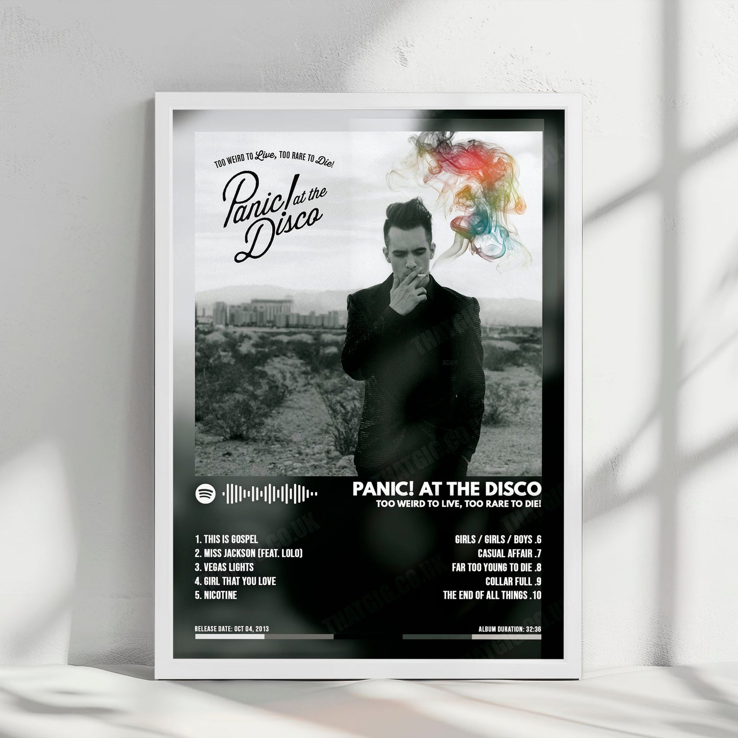 Panic! At The Disco "Too Weird to Live, Too Rare to Die! " Album Cover Poster - with Complete Tracklist