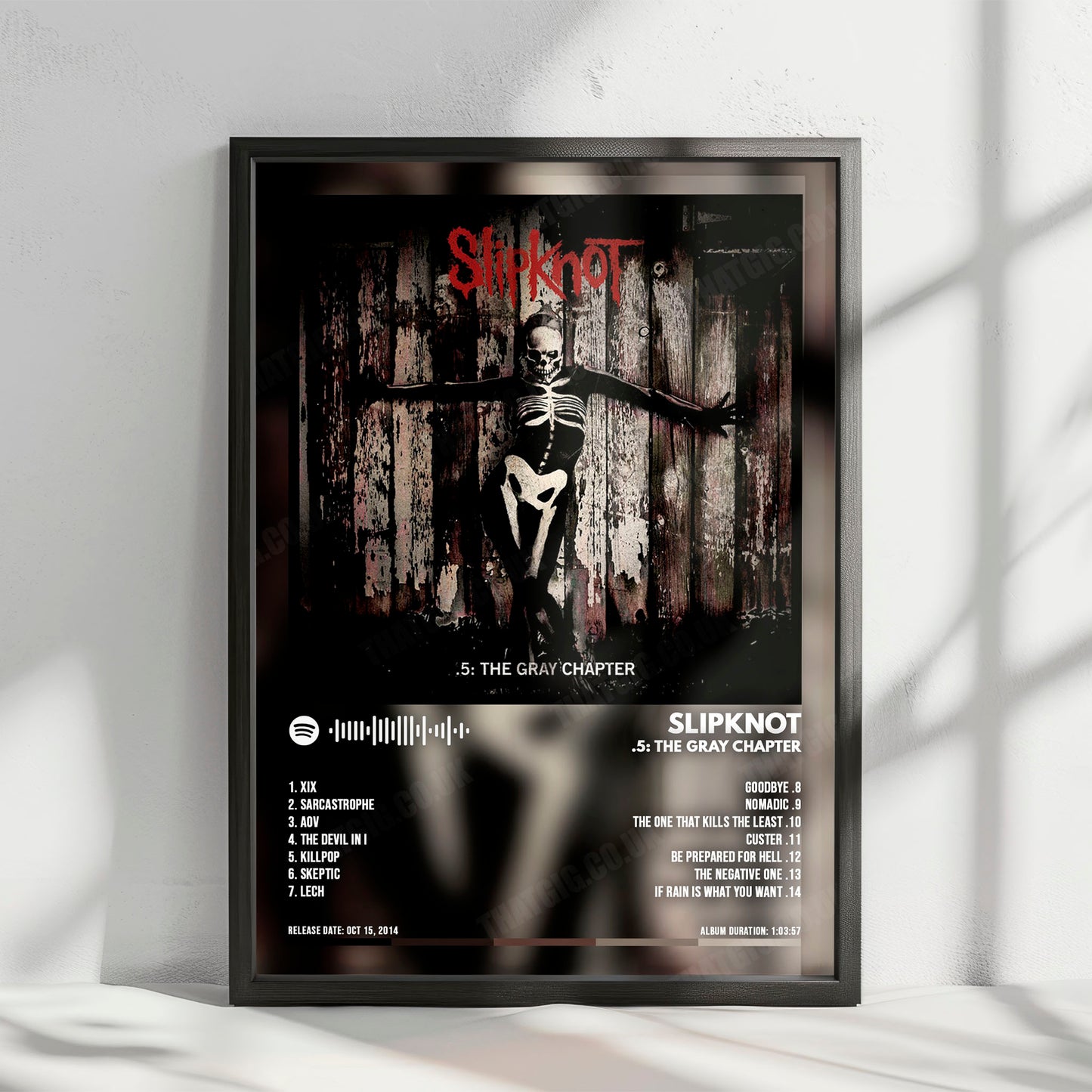 Slipknot ".5: The Gray Chapter " Album Cover Poster - with Complete Tracklist