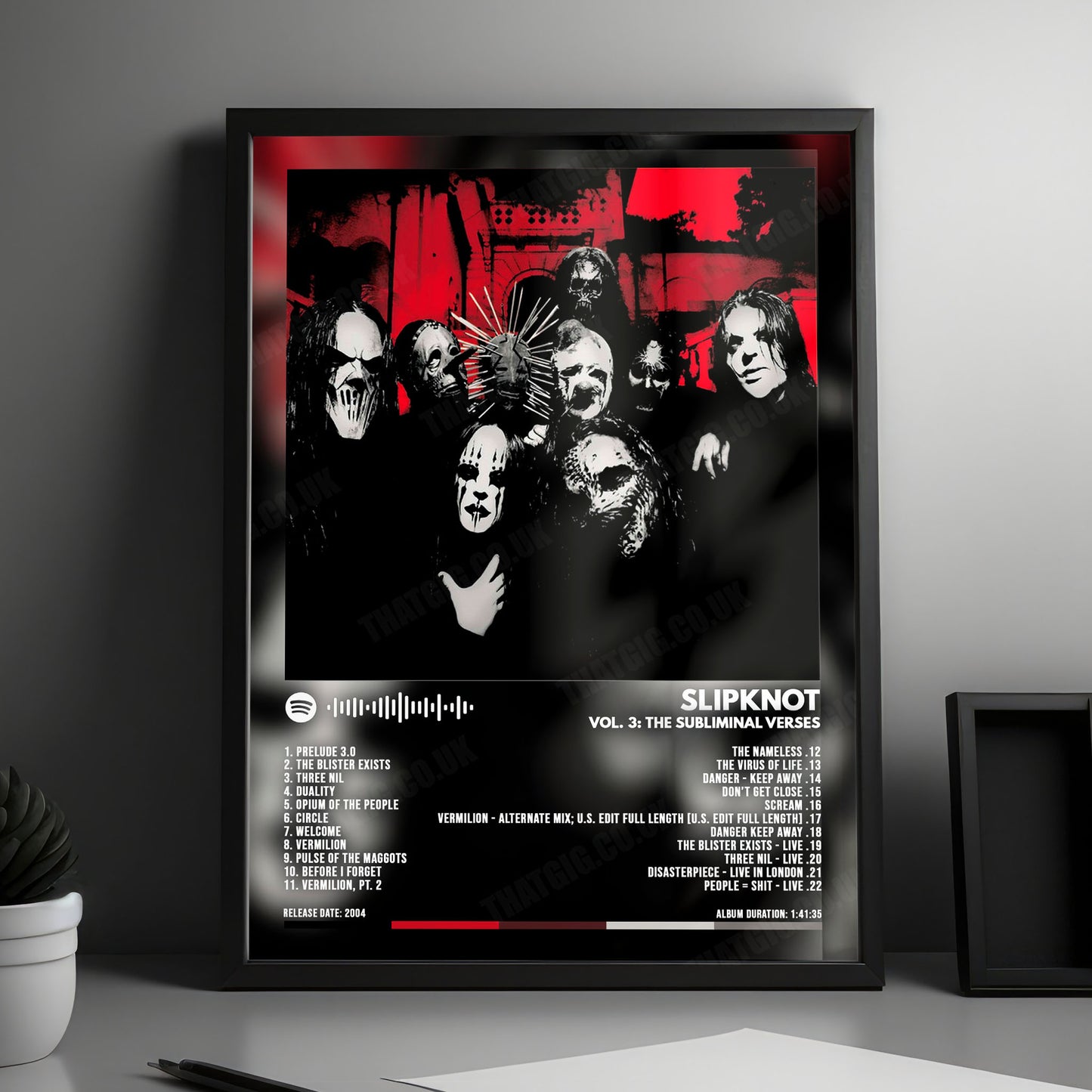 Slipknot "Vol. 3: (The Subliminal Verses) " Album Cover Poster - with Complete Tracklist