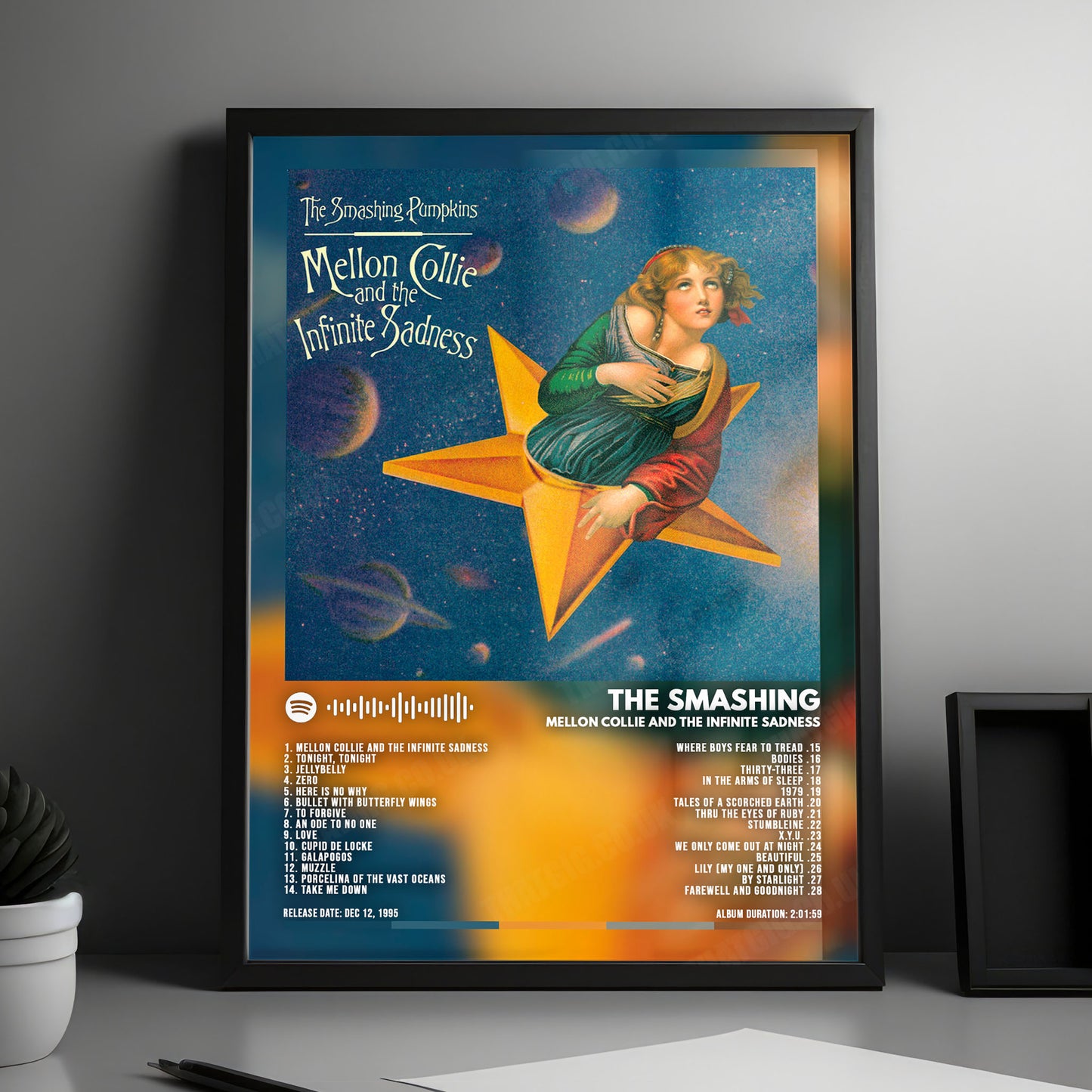 The Smashing Pumpkins "Mellon Collie and the Infinite Sadness" Album Cover Poster - with Complete Tracklist