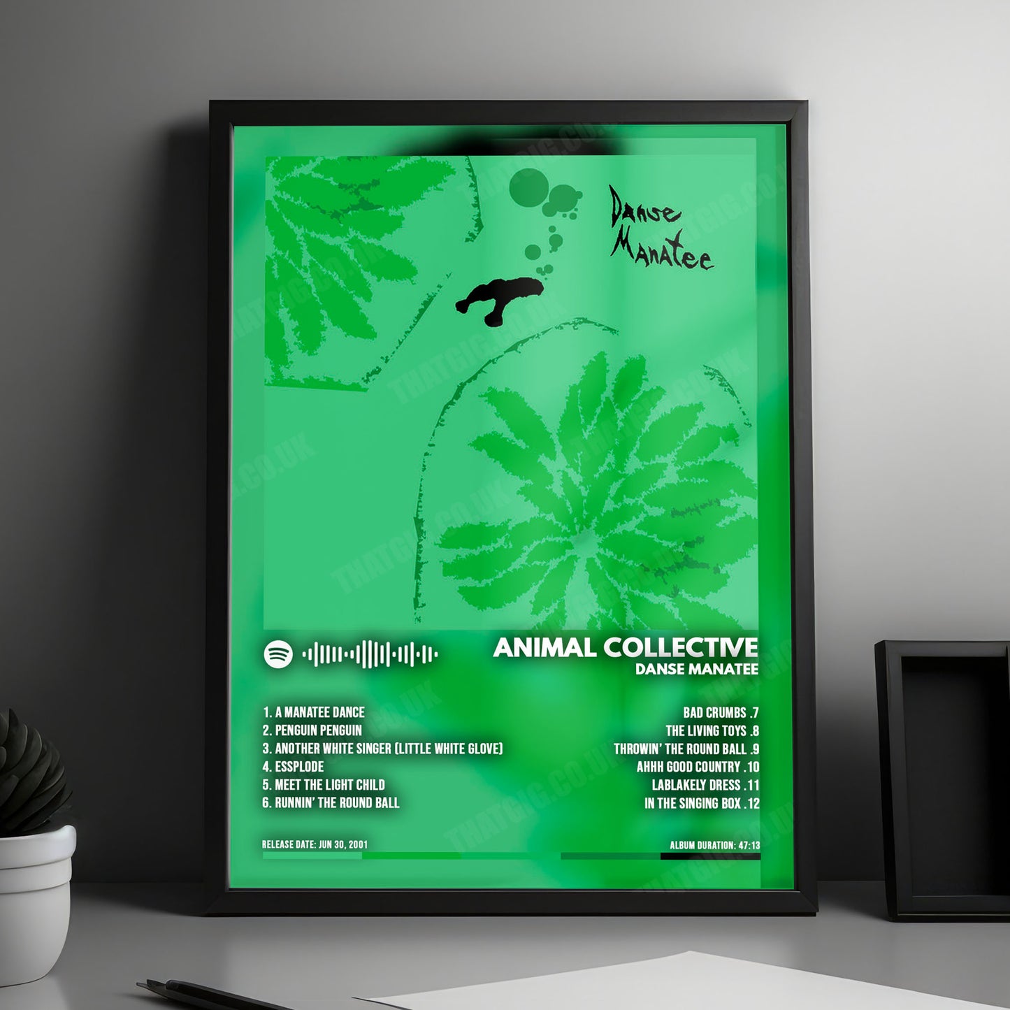 Animal Collective "Danse Manatee" Album Cover Poster - with Complete Tracklist