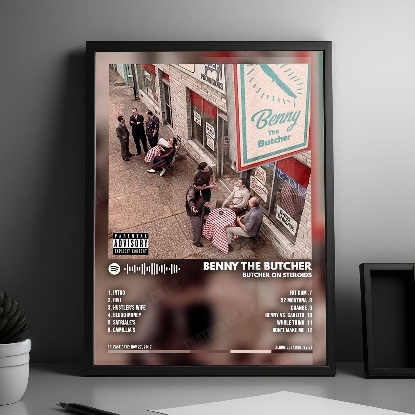 Benny The Butcher "Butcher on Steroids" Album Cover Poster - with Complete Tracklist