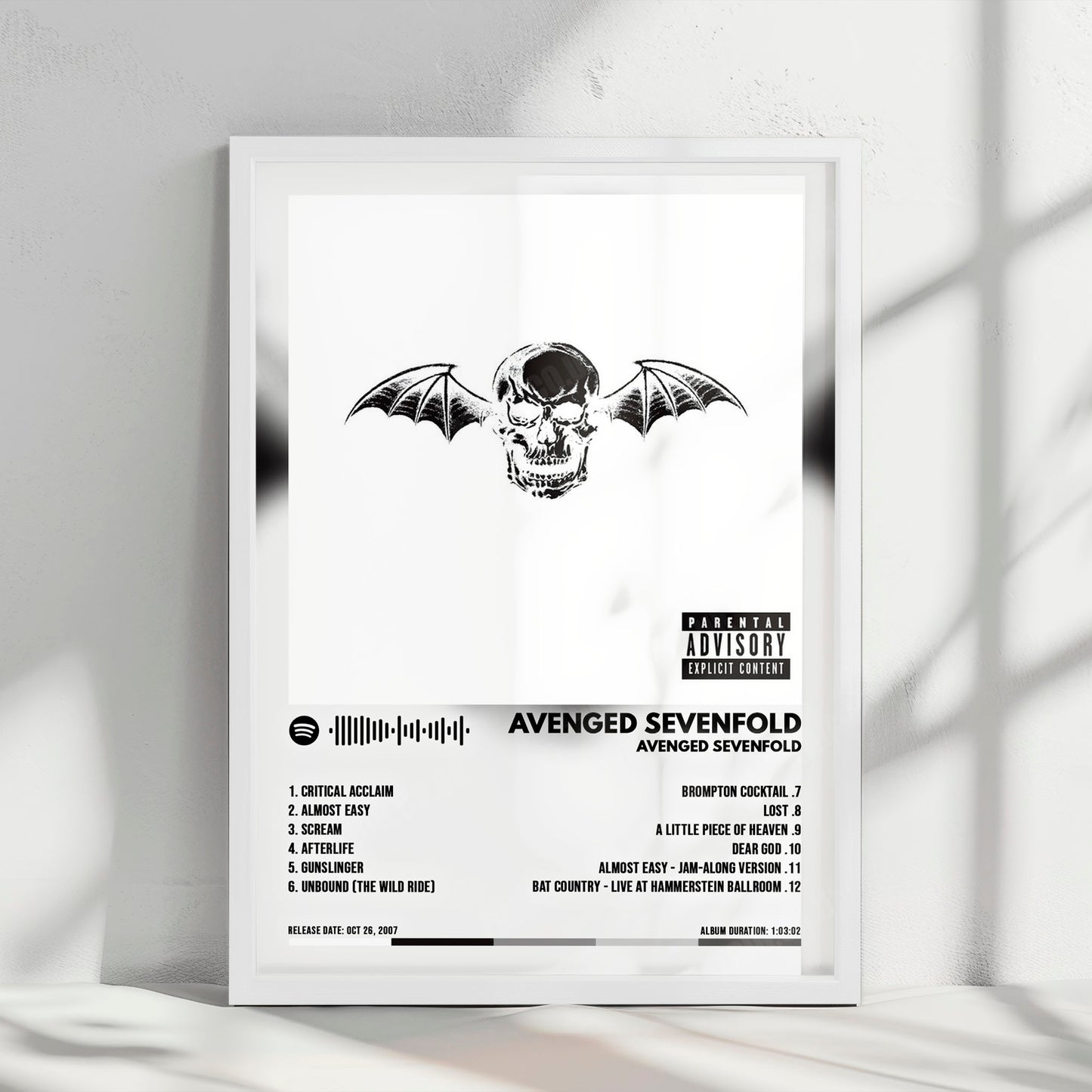Avenged Sevenfold "Avenged Sevenfold" Album Cover Poster - with Complete Tracklist