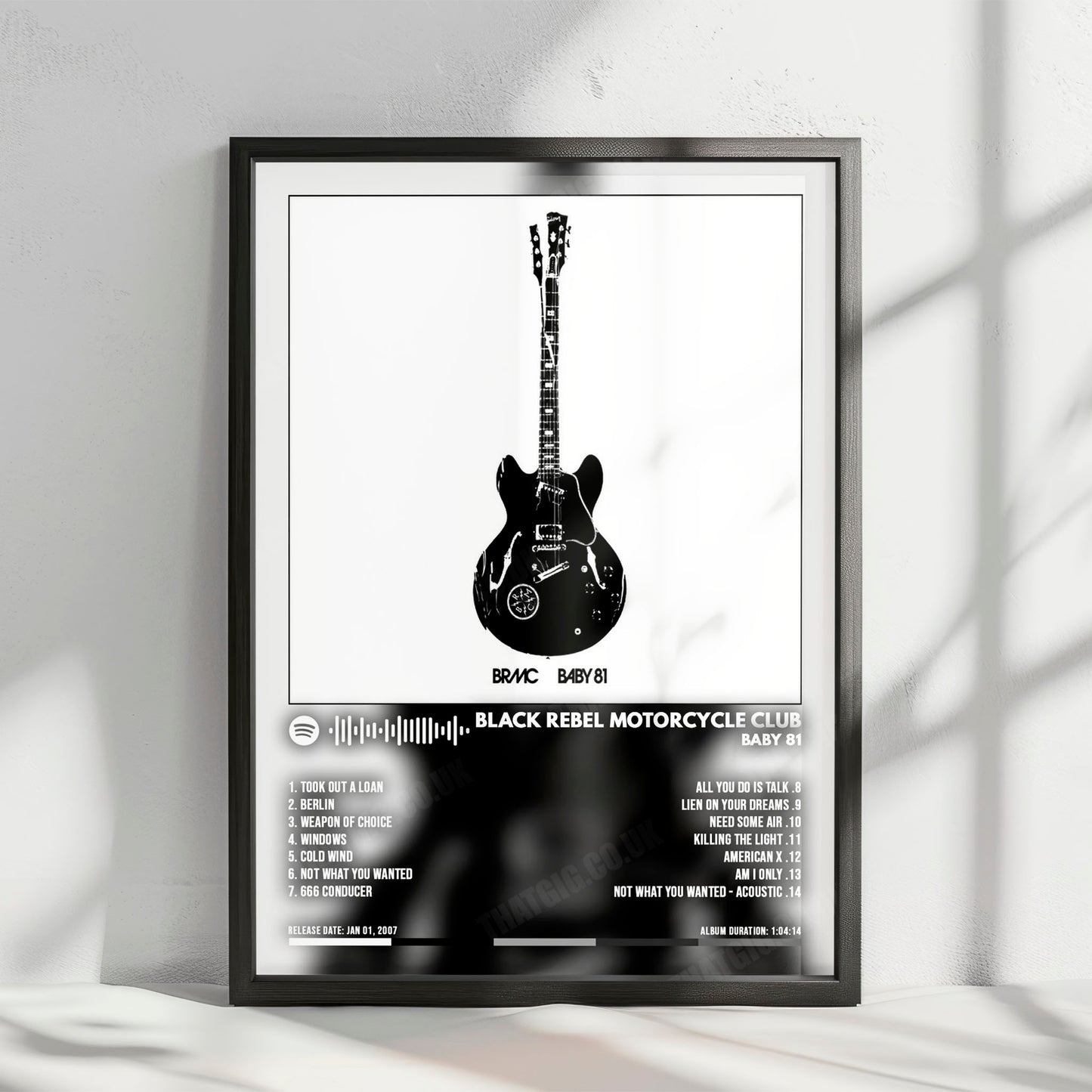 Black Rebel Motorcycle Club "Baby 81" Album Cover Poster - with Complete Tracklist