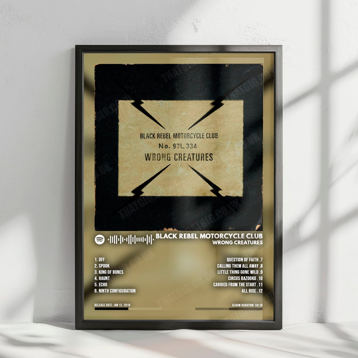 Black Rebel Motorcycle Club "Wrong Creatures" Album Cover Poster - with Complete Tracklist