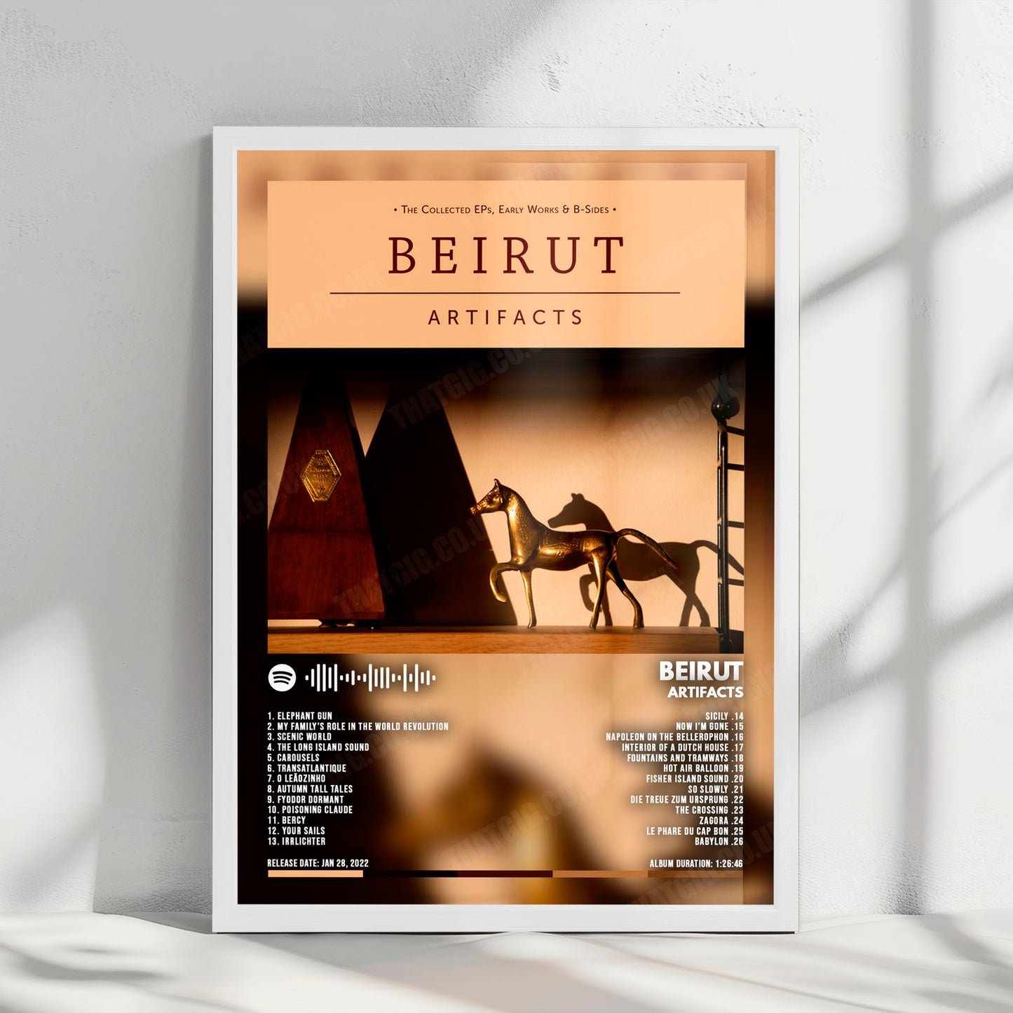 Beirut "Artifacts" Album Cover Poster - with Complete Tracklist